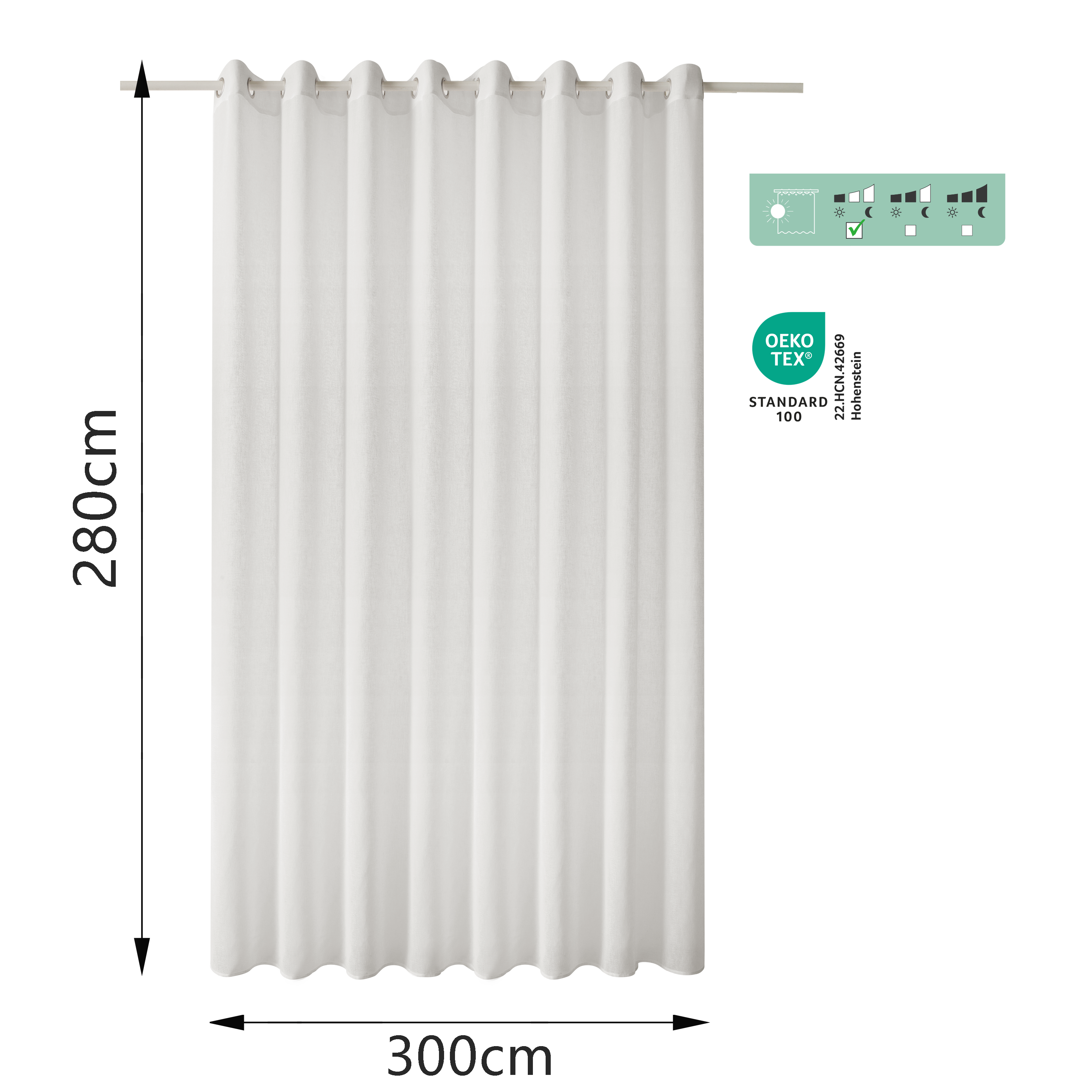Cortinado ilhós Zadig 300x280cm branco Inspire - 7