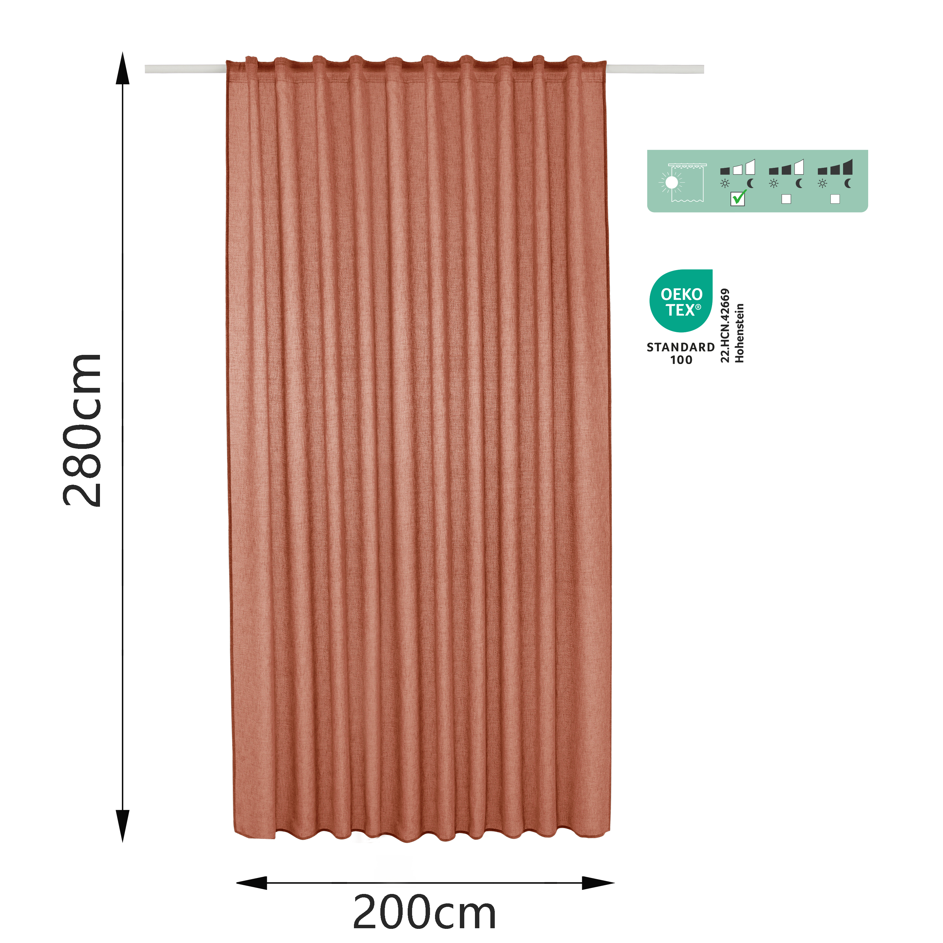 Cortinado fita e/ou presilha Zadig 200x280cm cotta Inspire - 8
