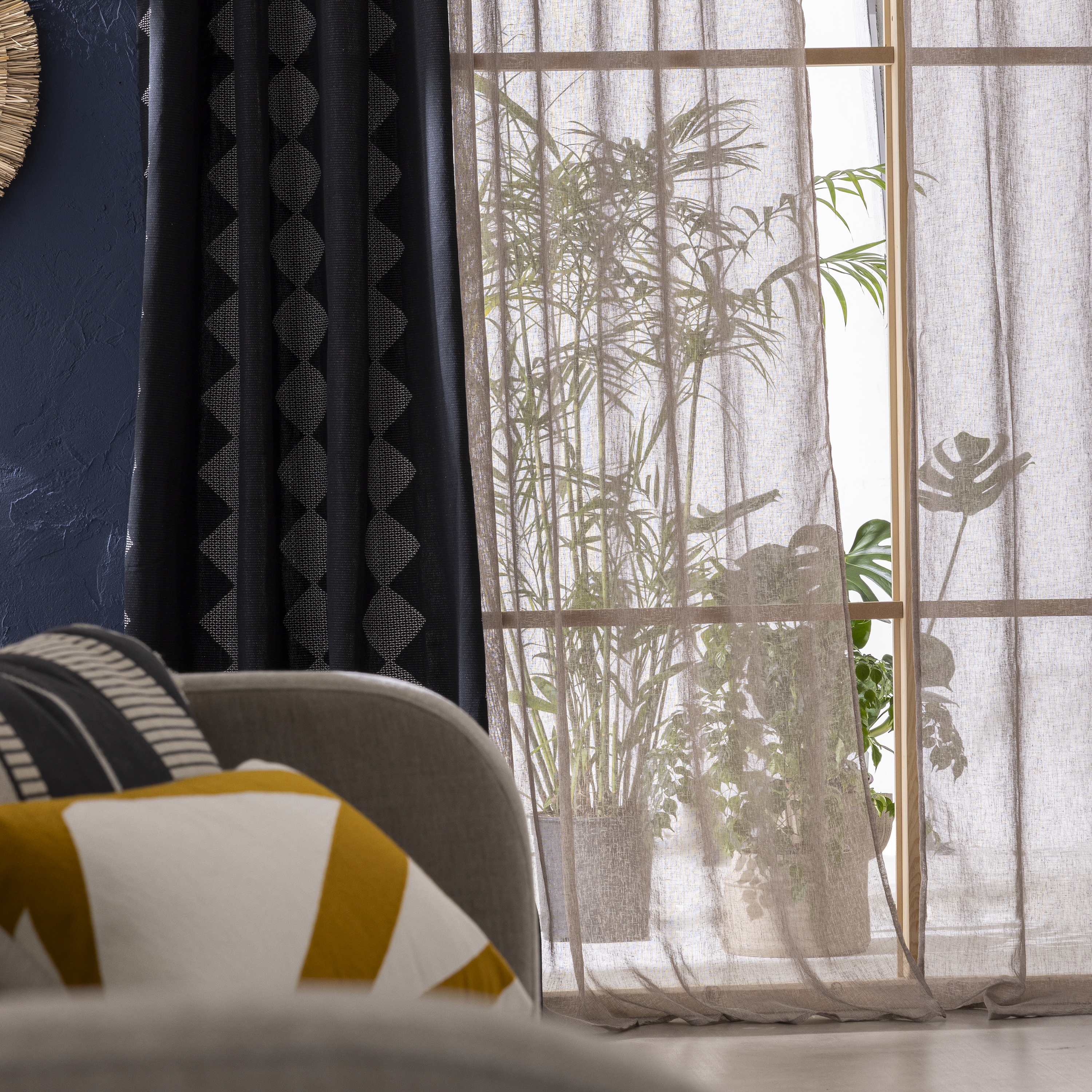 Voilage semi-transparent, Zadig, marron H.240 x l.140 cm INSPIRE - 5