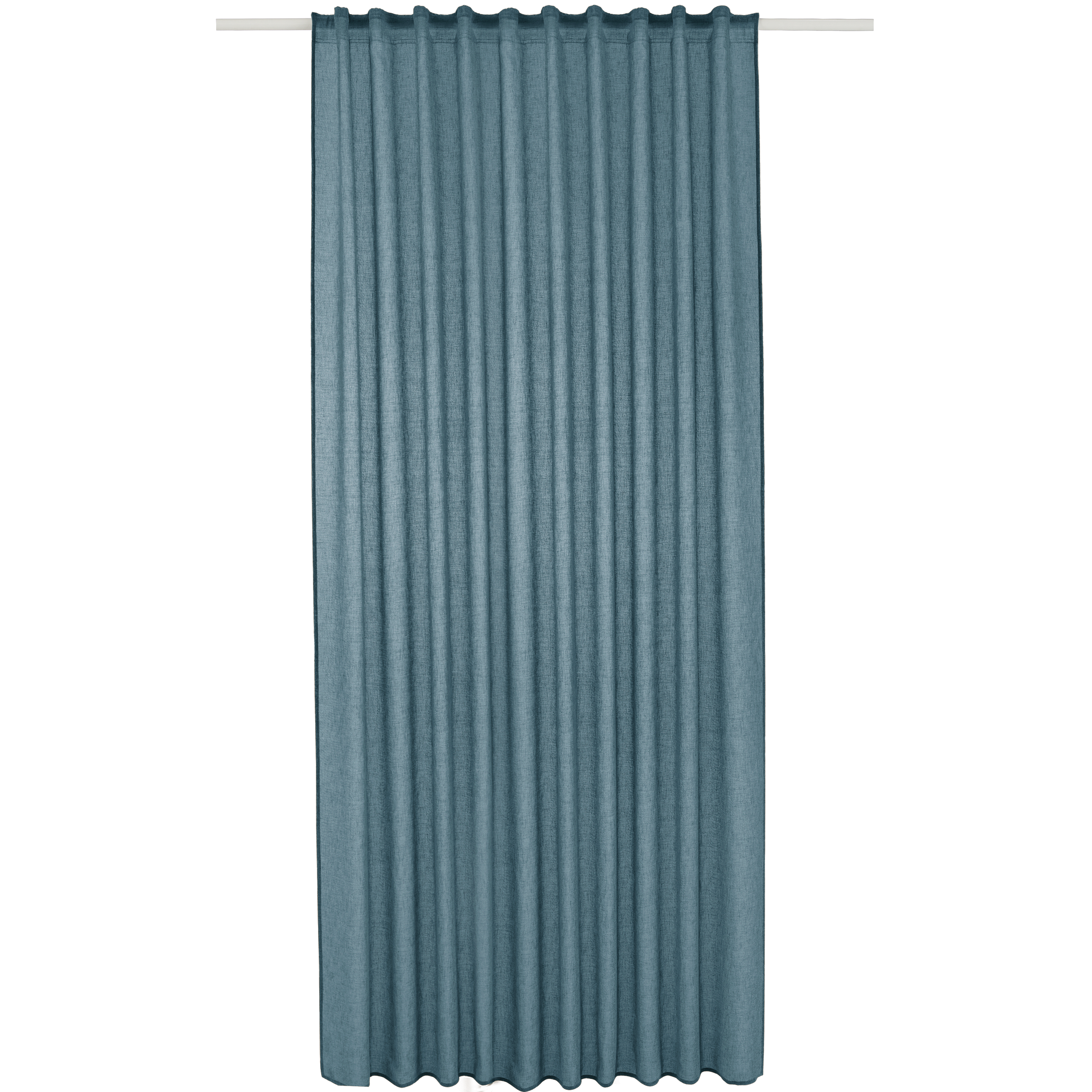 Visillo cinta fruncida, trabillas Zadig poliéster lino azul fjord INSPIRE de 200x280cm. Incluye cinta termoadhesiva - 9