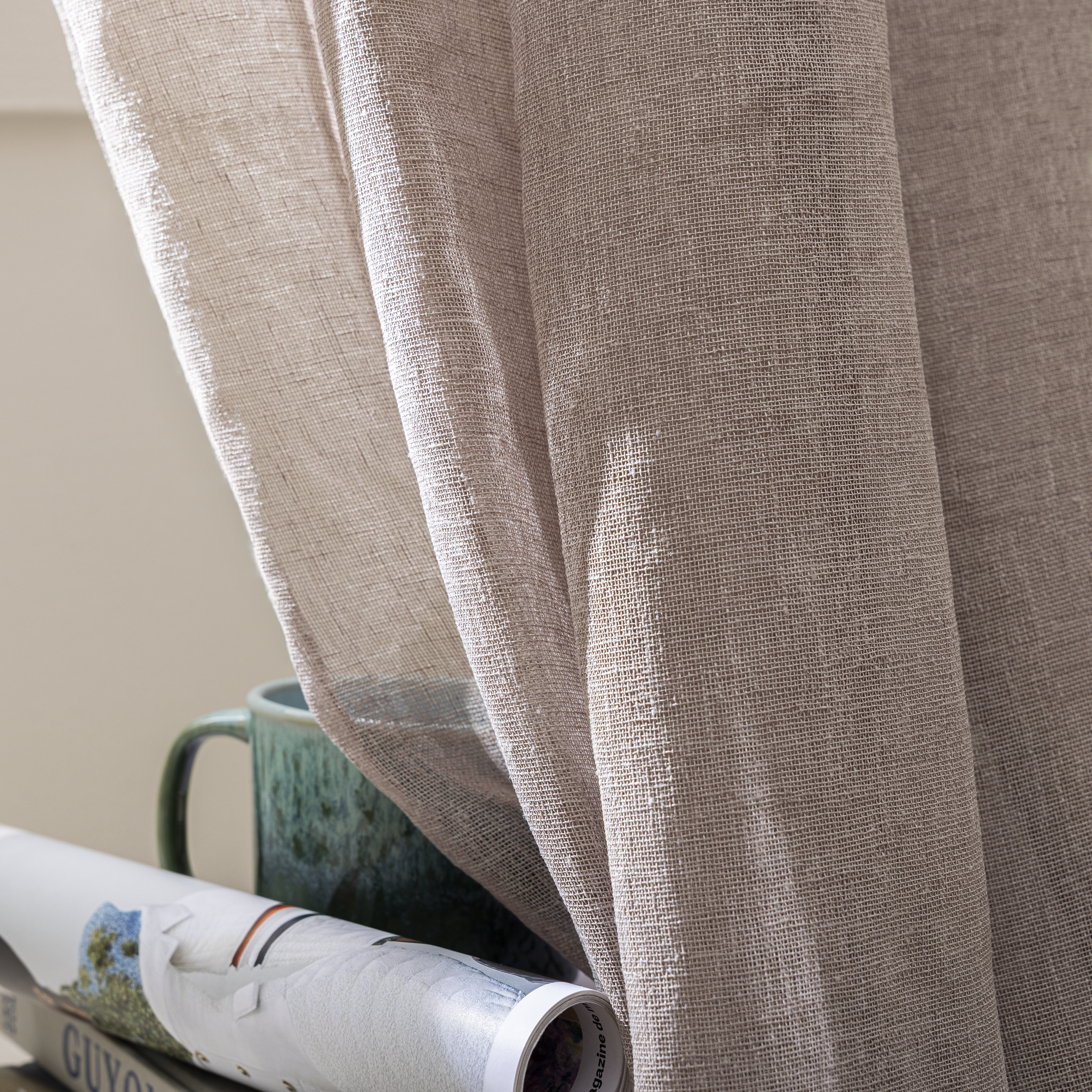 Voilage semi-transparent, Zadig, marron H.240 x l.140 cm INSPIRE - 6