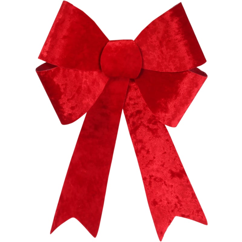 Zawieszka świąteczna na drzwi kokardka 40x30cm aksamitna czerwona