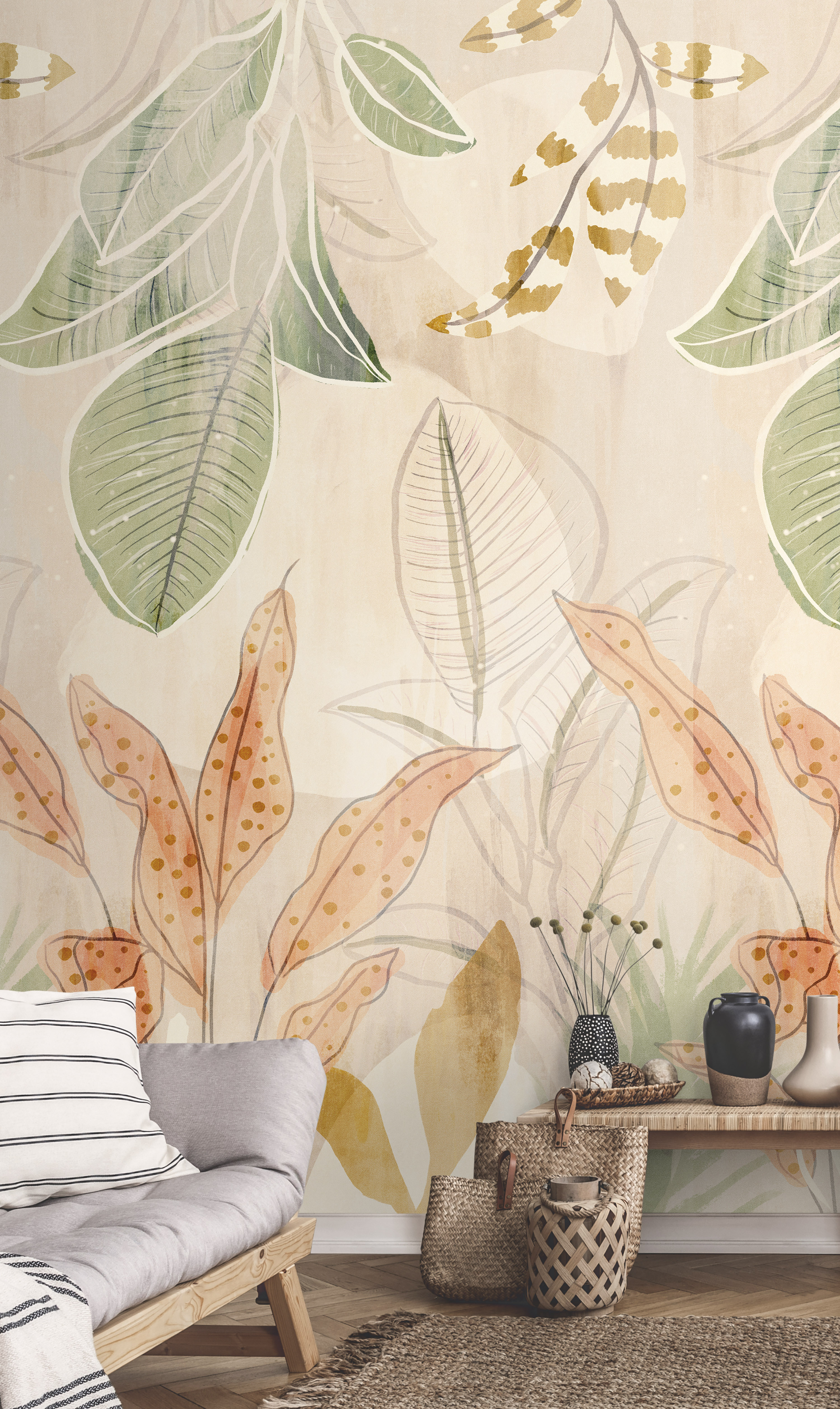 Tapeta panoramiczna Naive Flowers 159 x 280 cm