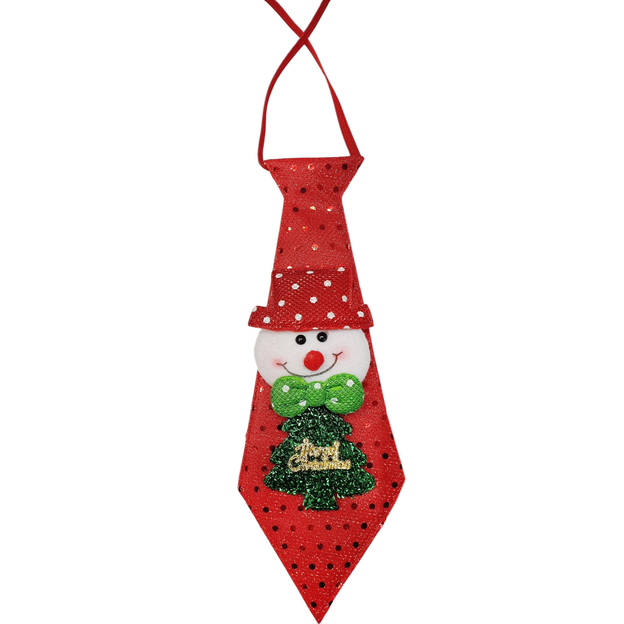 Krawat świąteczny 26x9 cm czerwony mix - 2