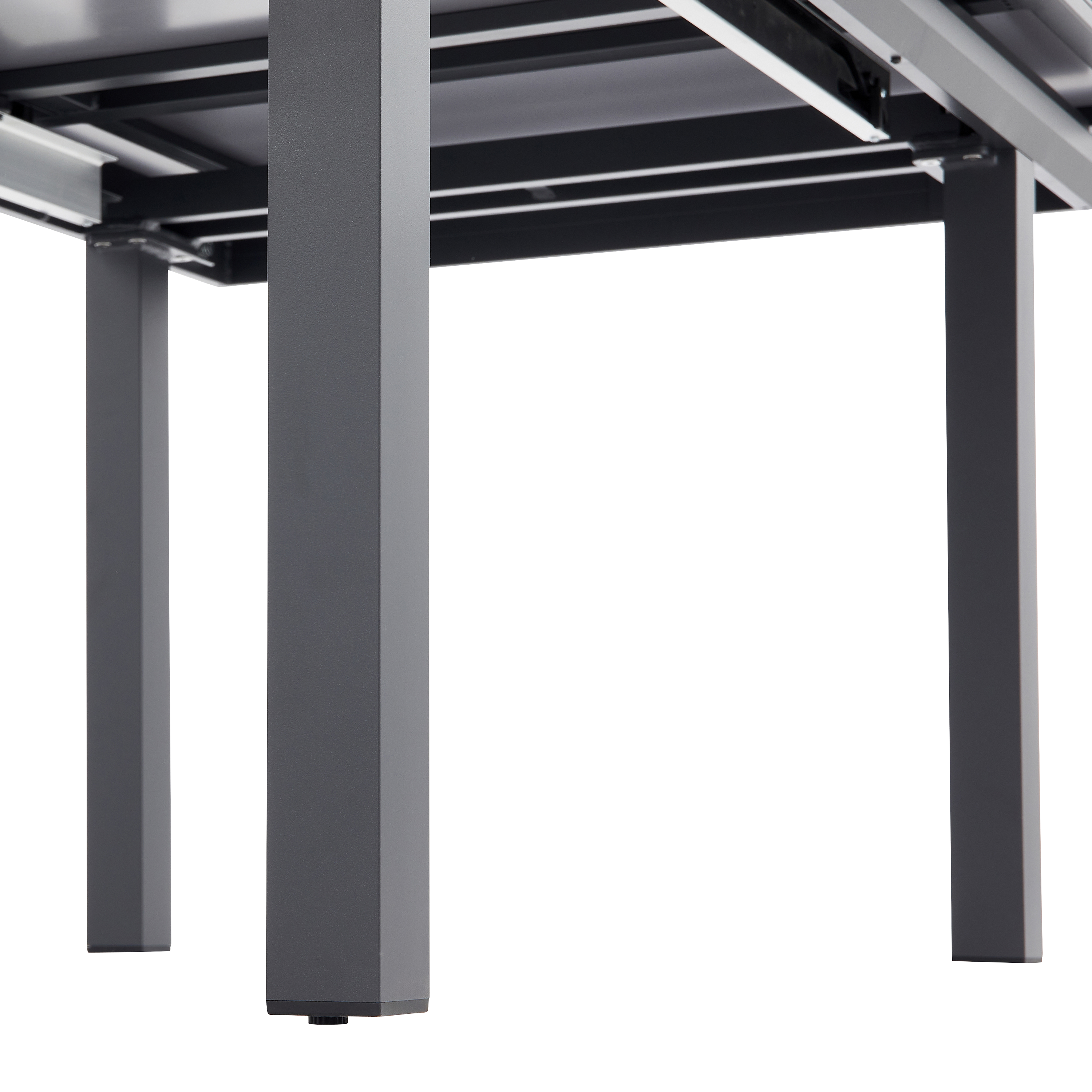 Mesa de jardín extensible de aluminio gris/plata de 187/244x76,5 cm - 11