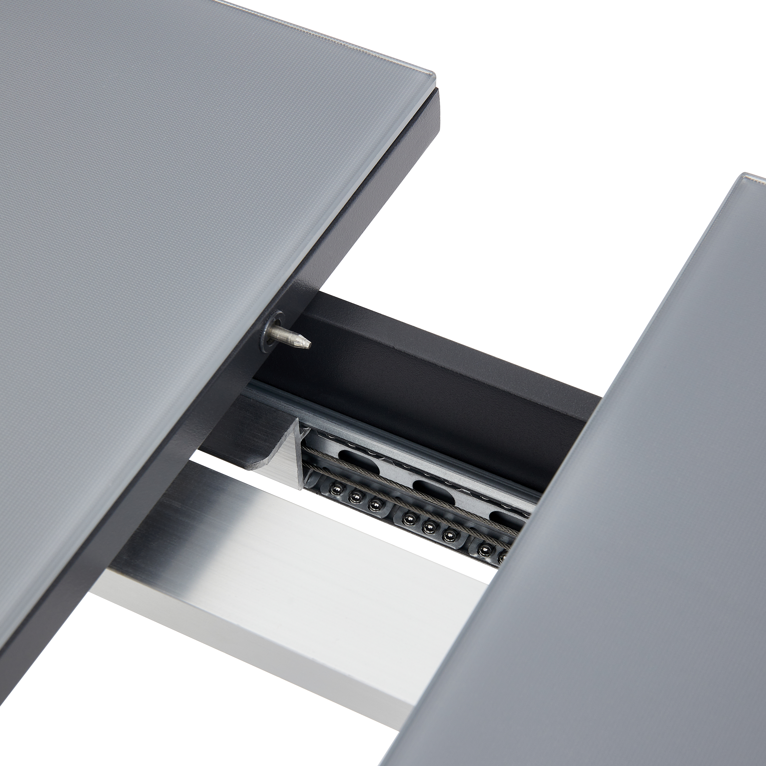 Mesa de jardín extensible de aluminio gris/plata de 187/244x76,5 cm - 7