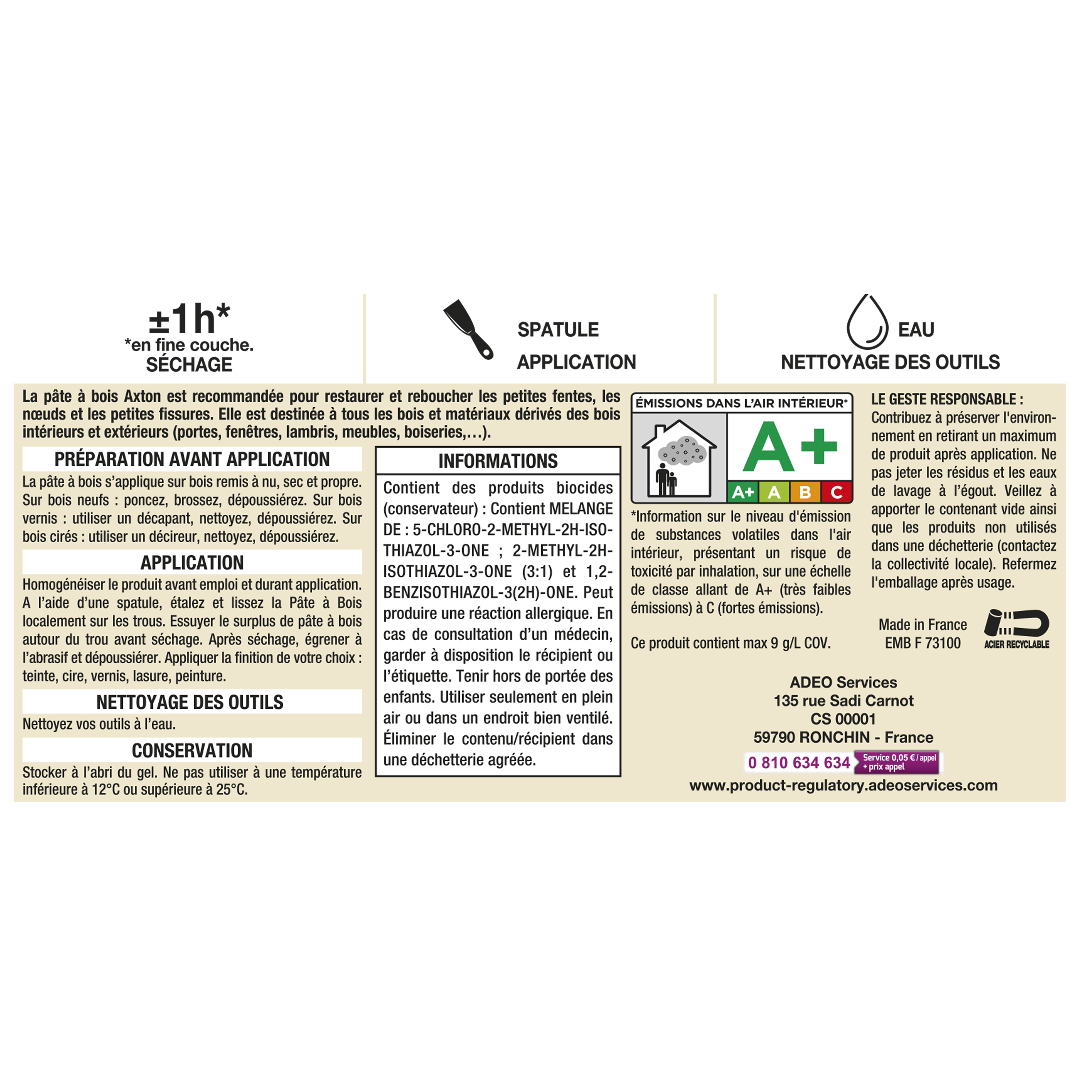 Pâte à bois , AXTON naturel 250 g - 4