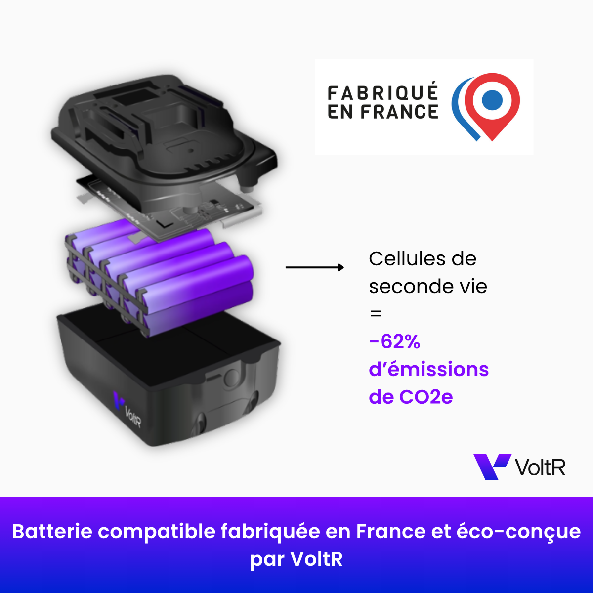 Batterie lithium-ion 18V 4.8Ah, VoltR, compatible MAKITA - 5