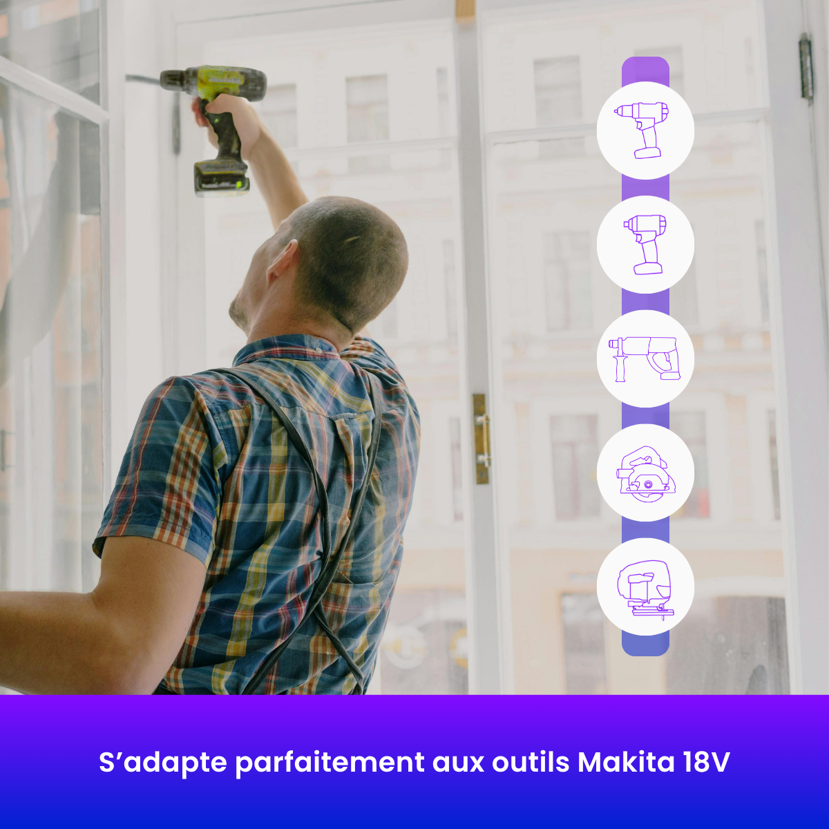 Batterie lithium-ion 18V 4.8Ah, VoltR, compatible MAKITA - 4