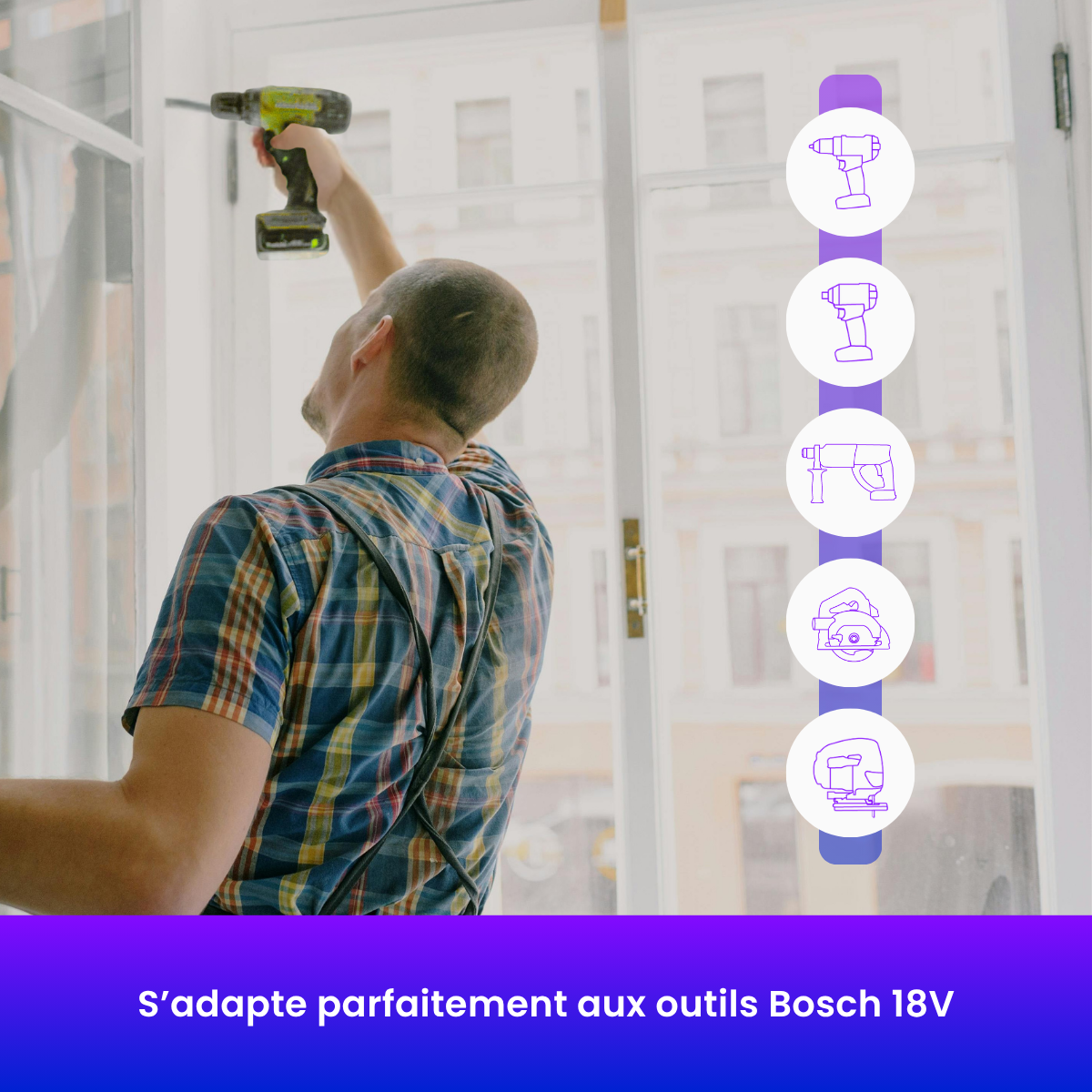 Batterie lithium-ion 18V 4.8Ah, VoltR, compatible BOSCH - 4