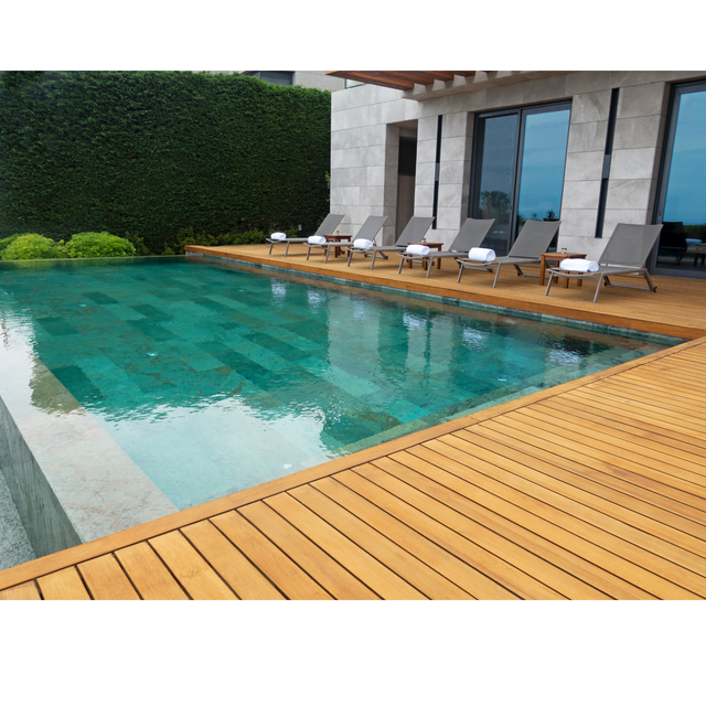 Pack 5 lamas madera tropical Badi 9 x 210 cm y 19 mm amarillo MIBAWOOD clase de uso 4