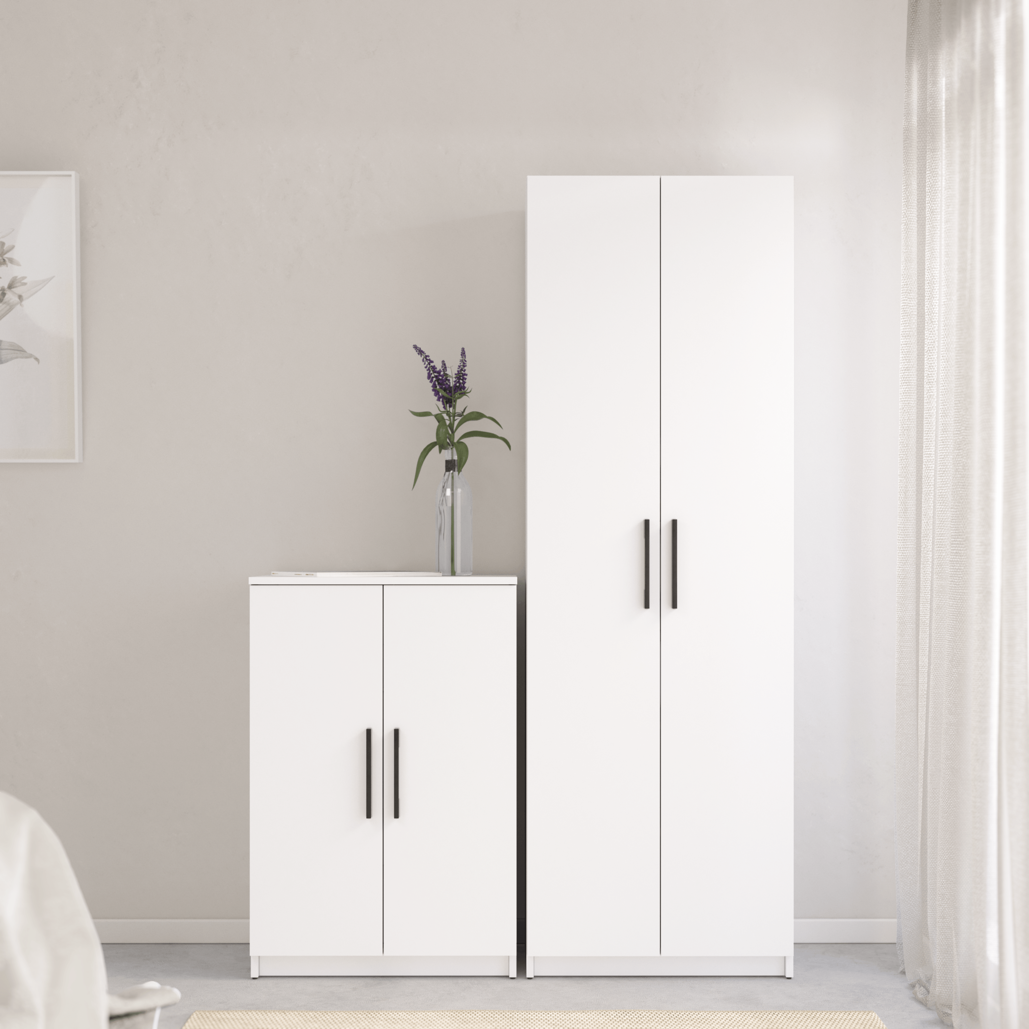 Sapateira NIMES BRANCO 2 PORTAS 18 PARES 90X60X36CM - 4