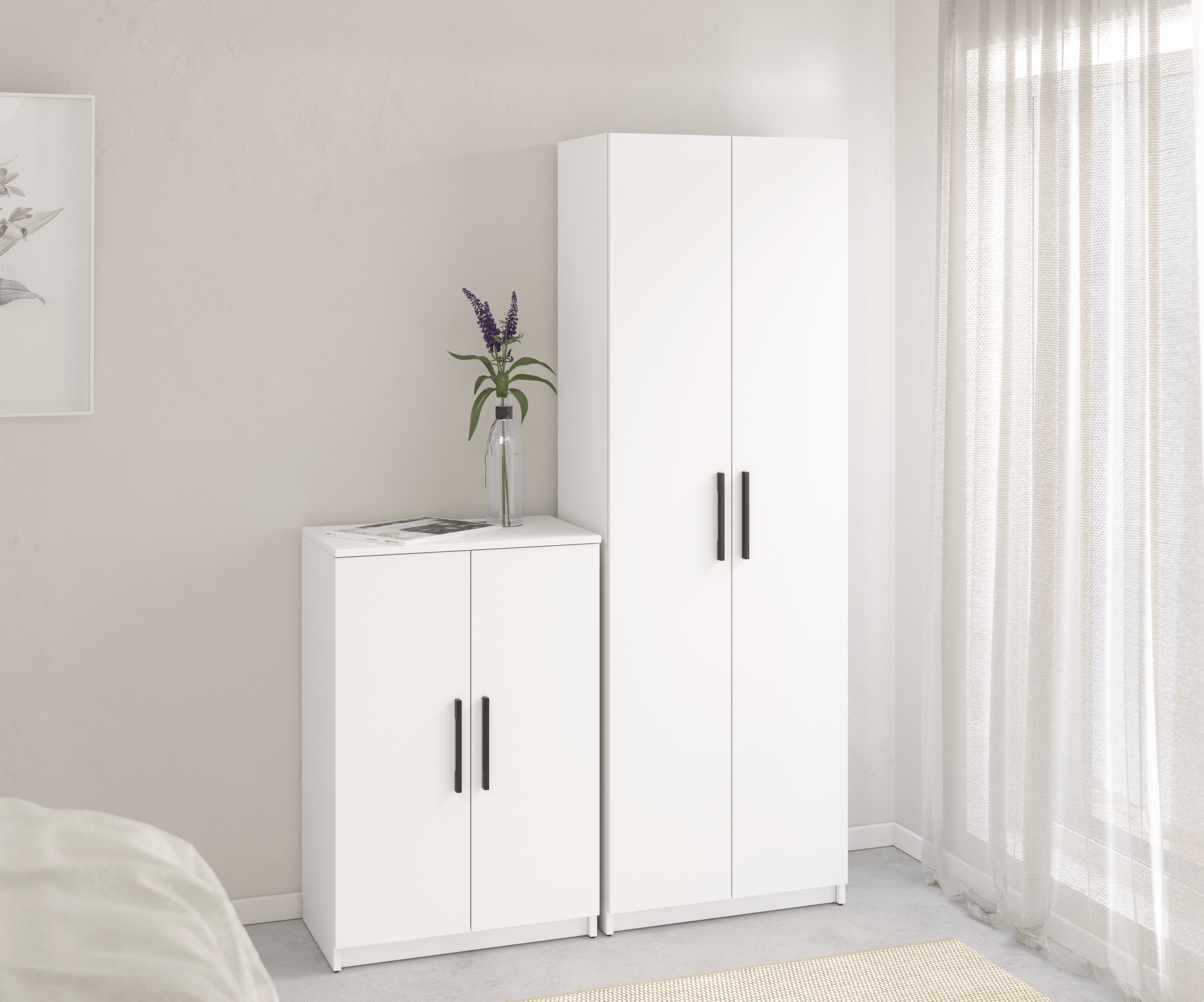 Sapateira NIMES BRANCO 2 PORTAS 18 PARES 90X60X36CM - 3