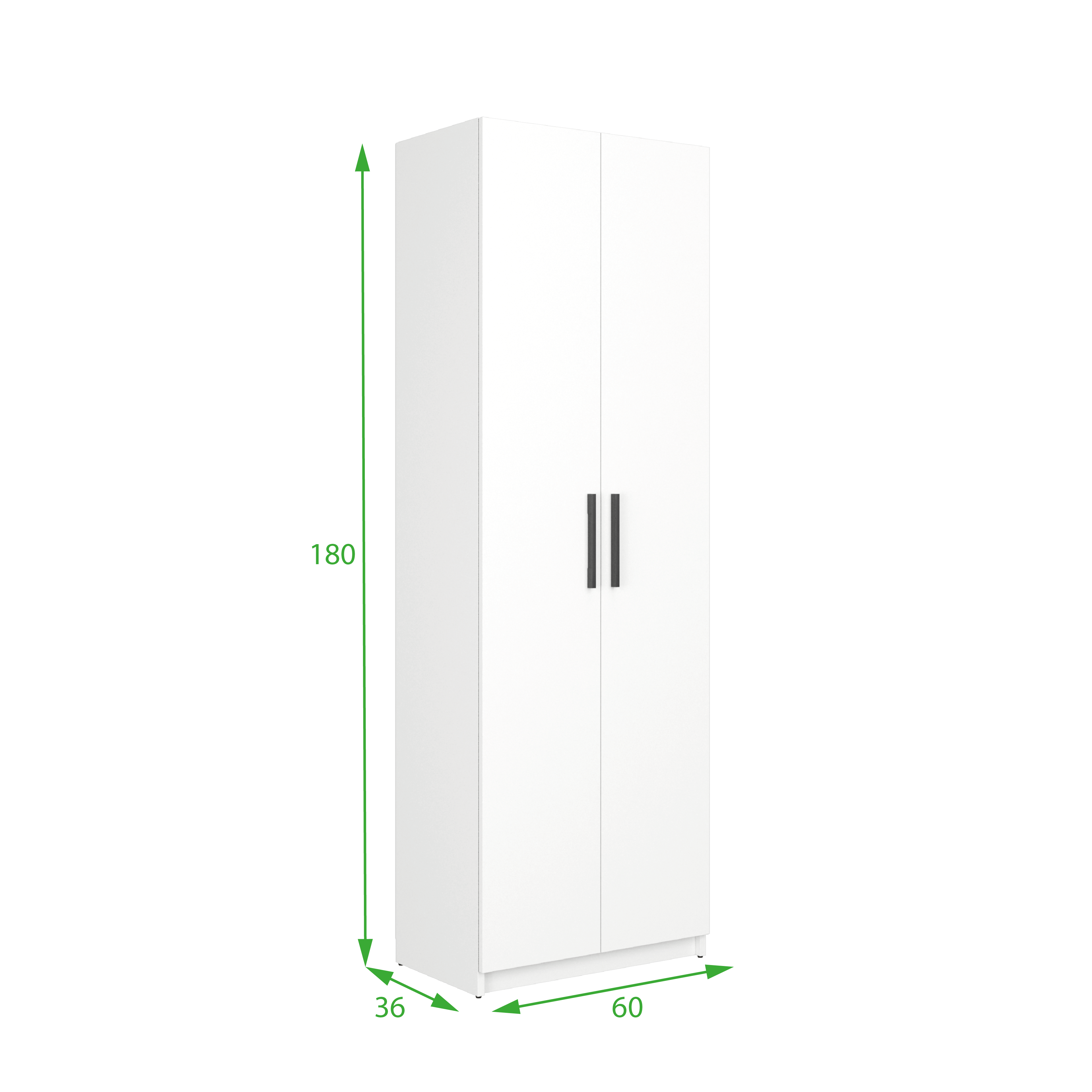 Zapatero Home Nimes con 2 compartimentos para 21 pares en melamina color blanco 60x180x36 cm - 2