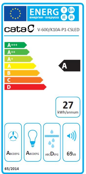 CAMPANA COCINA DECORATIVA PIRAMIDAL 60 CM ACABADO INOX CATA VK-6000 X  - 3