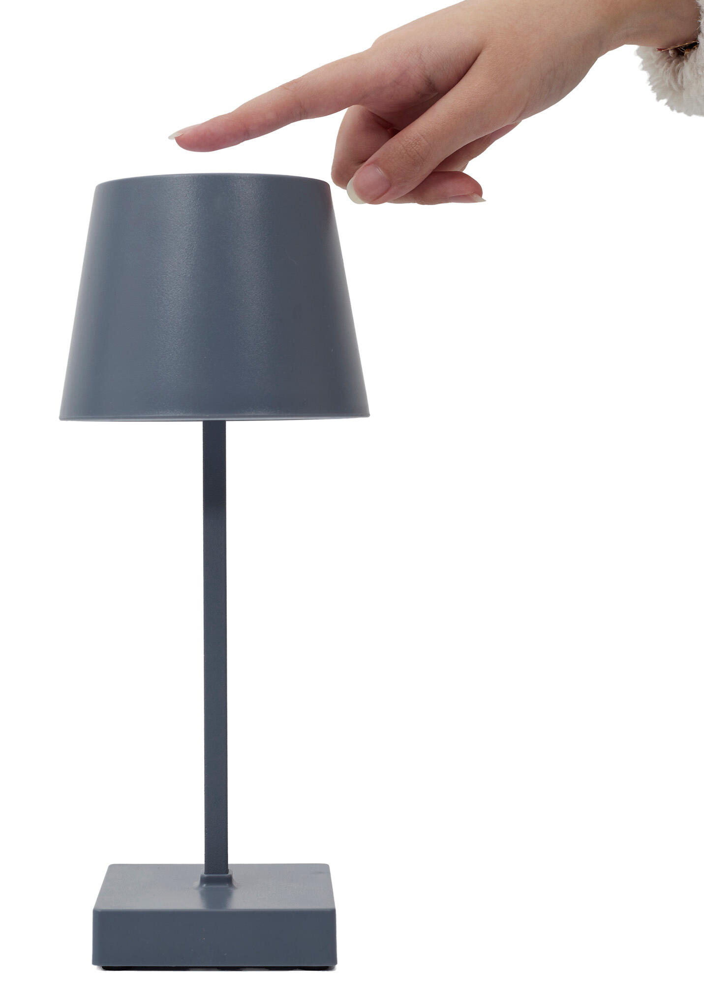 Lámpara de mesa táctil LED con control de la intensidad de la luz Lounge JE CHERCHE UNE IDEE con estructura gris pantalla gris luz cálida 3000K de pilas - 3