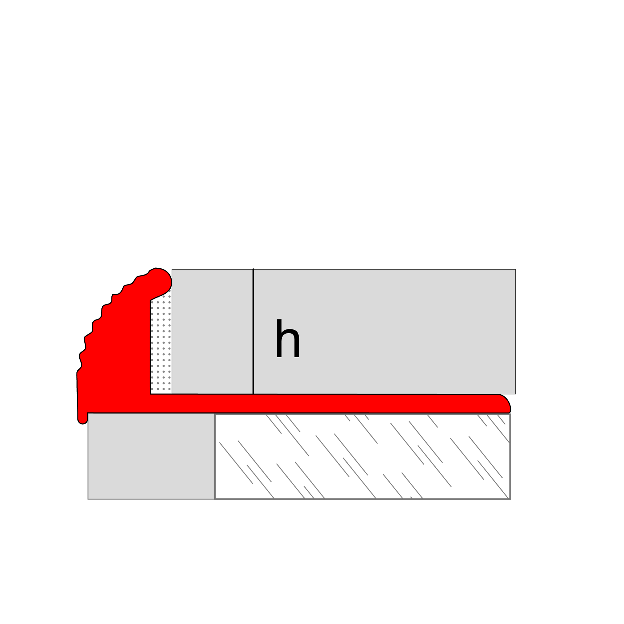 Perfil de escalera / piscina  de pvc Arena  2.5m x1cm - 5