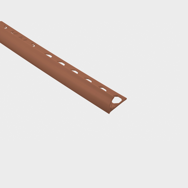 Perfil de esquina y borde externo  de pvc Marron-08  2.55m x1.2cm