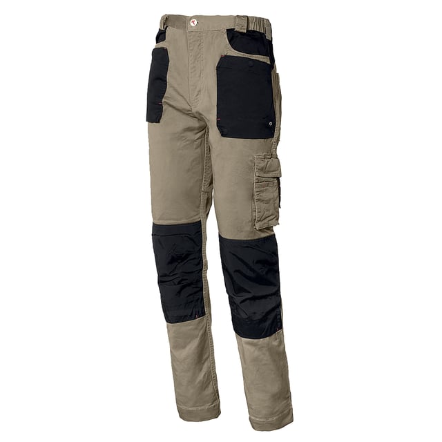 PANTALON DE TRABAJO MULTIBOLSILLOS REFORZADO BEIGE TALLA L ISSA 8730B