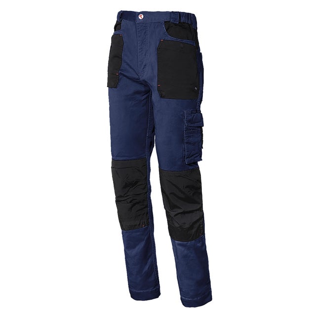 PANTALON DE TRABAJO MULTIBOLSILLOS REFORZADO AZUL TALLA L ISSA 8730B