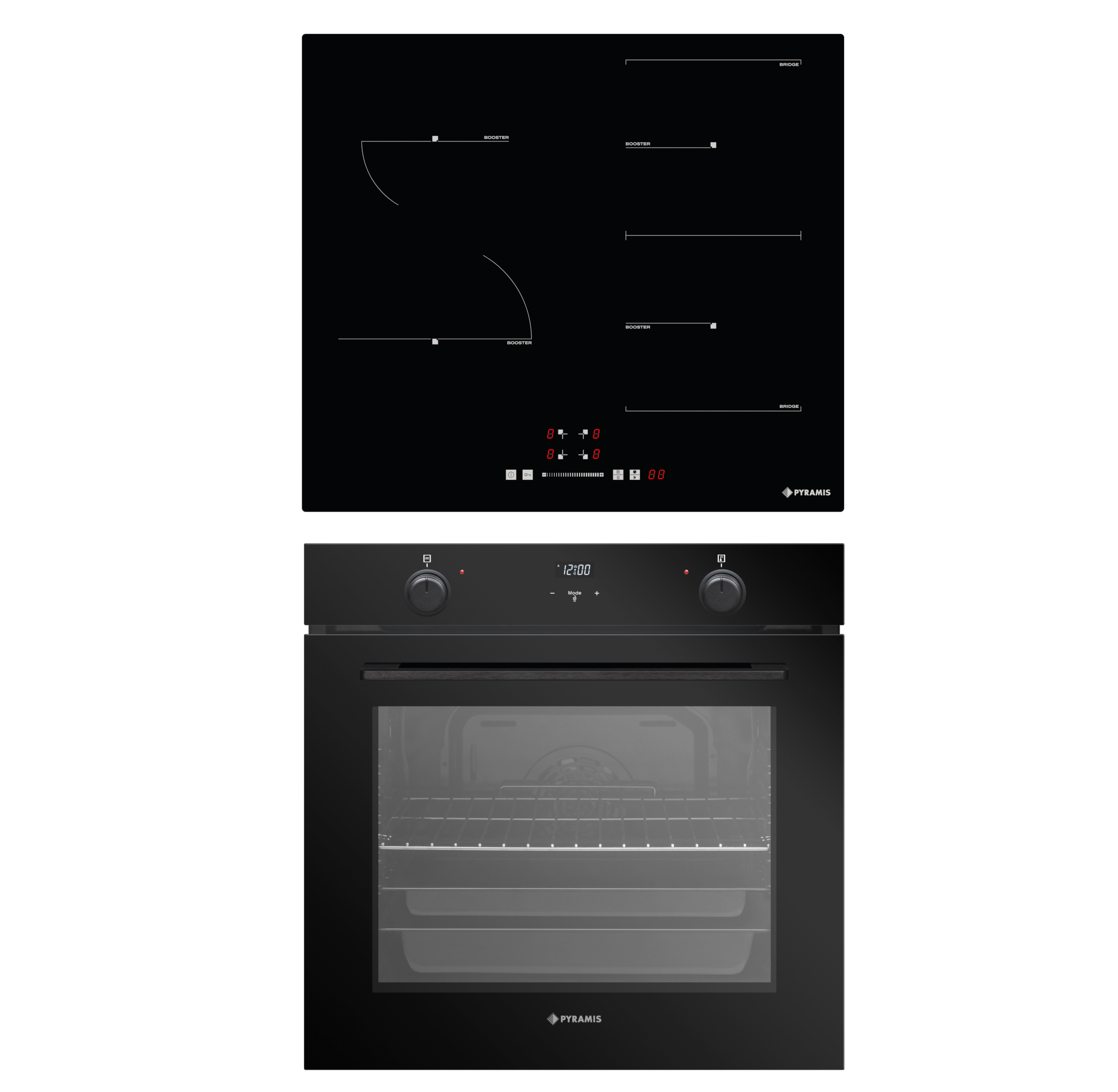 Zestaw piekarnik z płytą indukcyjną PO78052009PBL62432FMB Pyramis