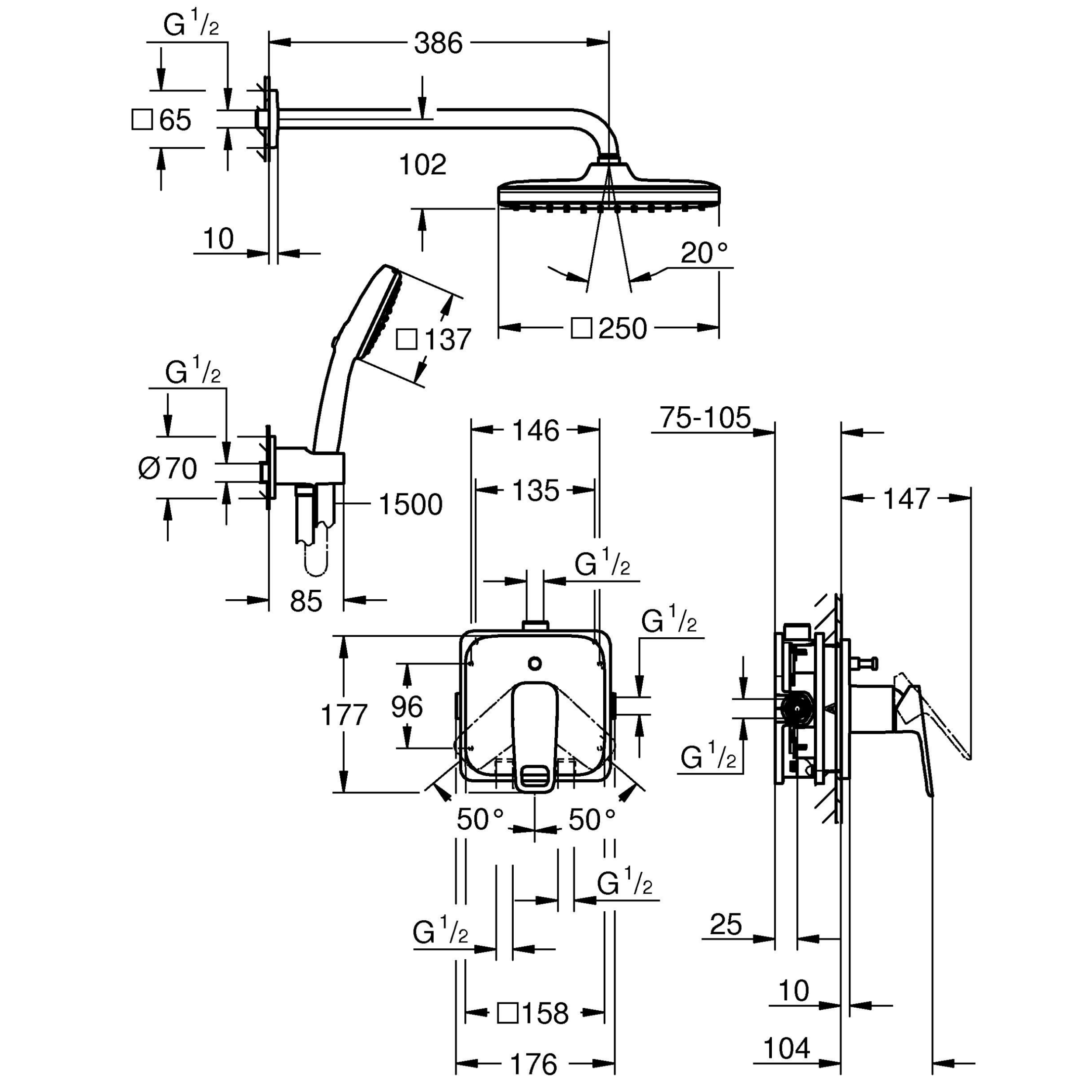 System podtynkowy Clova Pulse Grohe - 3