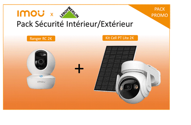 Pack IMOU caméra Cell PT Lite 2K batterie+ panneau solaire + Ranger RC 2K