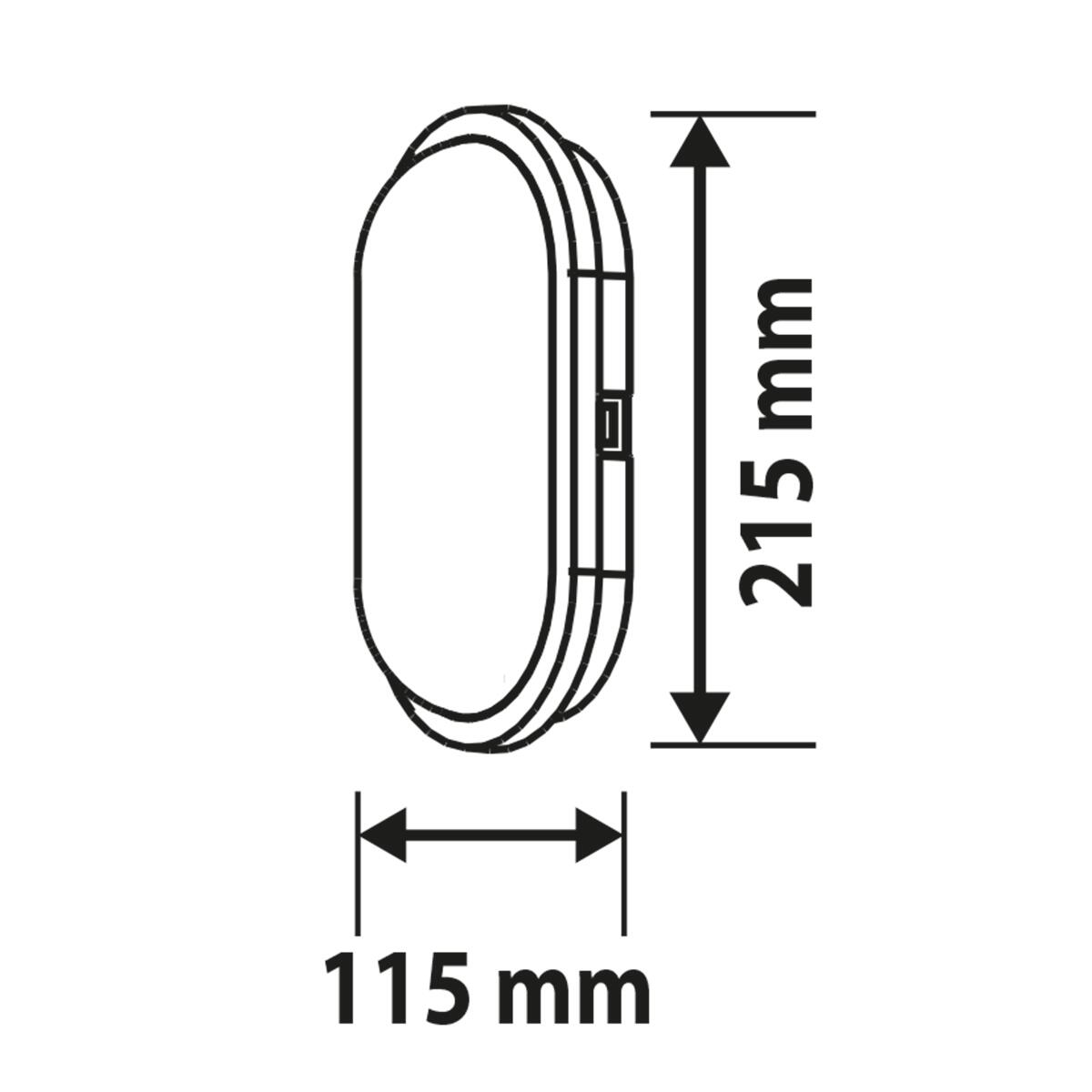 Plafoniera LED Oval LED nero IP65 cct da bianco caldo a bianco freddo con regolazione di temperatura ON - 4