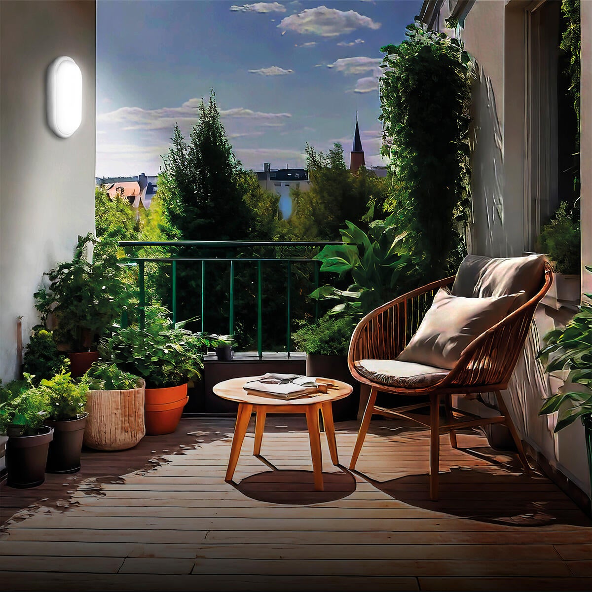 Plafoniera LED Oval LED nero IP65 cct da bianco caldo a bianco freddo con regolazione di temperatura ON - 3
