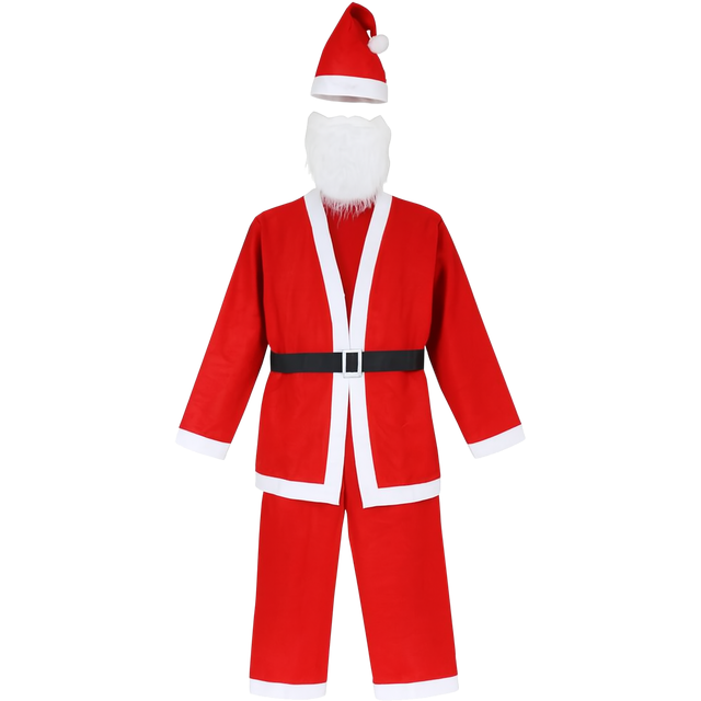 Strój św. Mikołaja czerwony + czapka i broda XXL