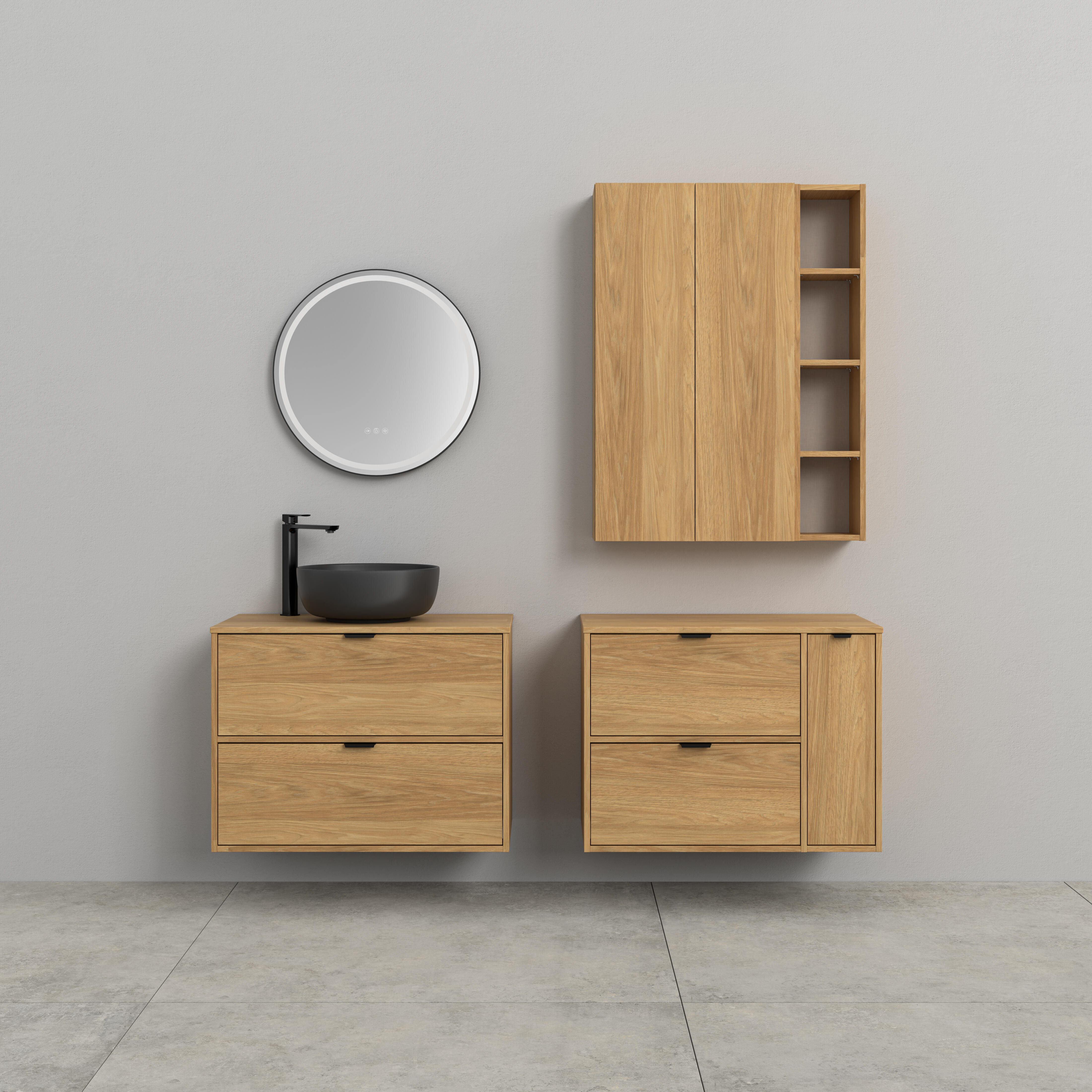 Szafka pod umywalkę wisząca Atrato 59.4x44.8x60.5 cm brązowa dąb Cersanit - 6