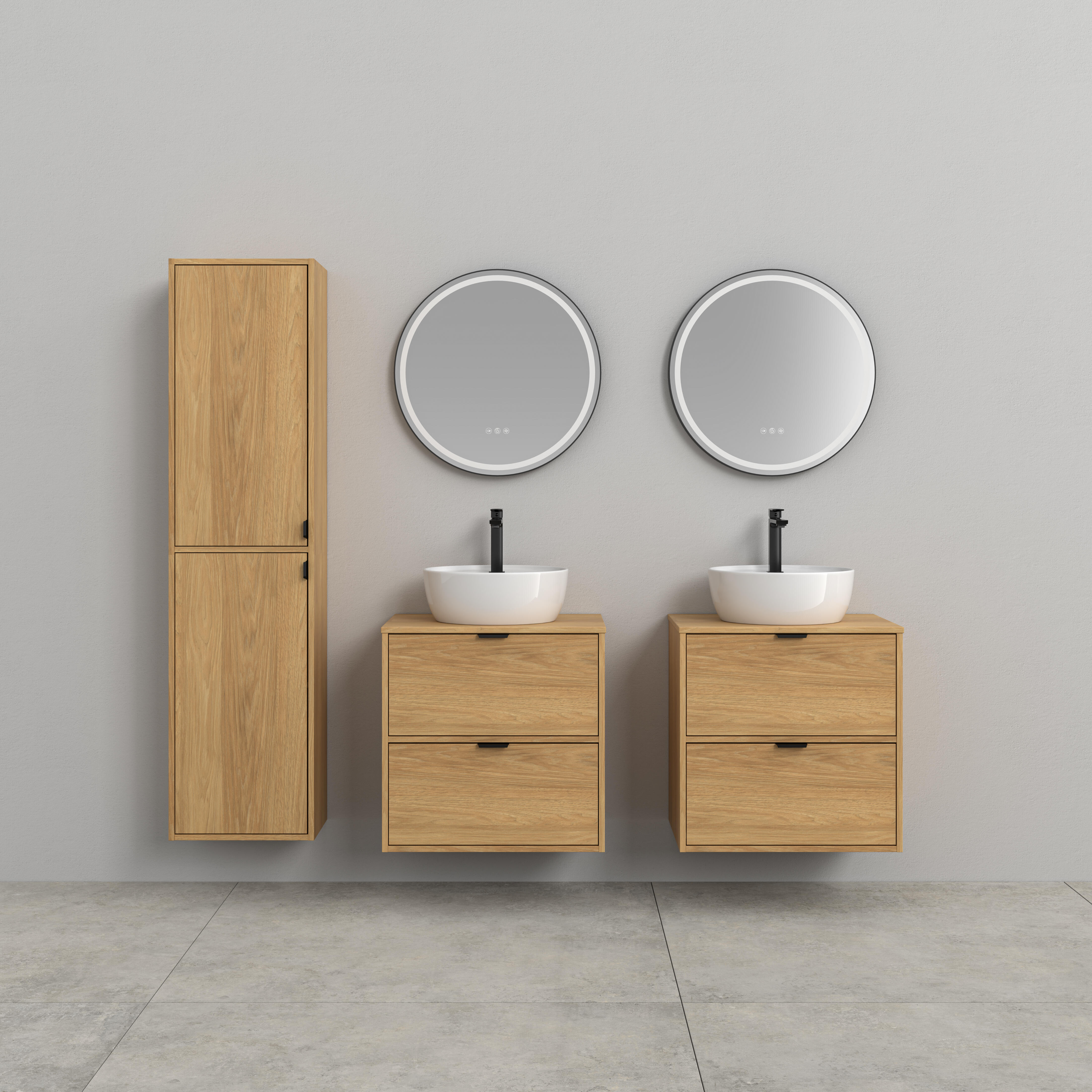 Szafka pod umywalkę wisząca Atrato 59.4x44.8x60.5 cm brązowa dąb Cersanit - 5