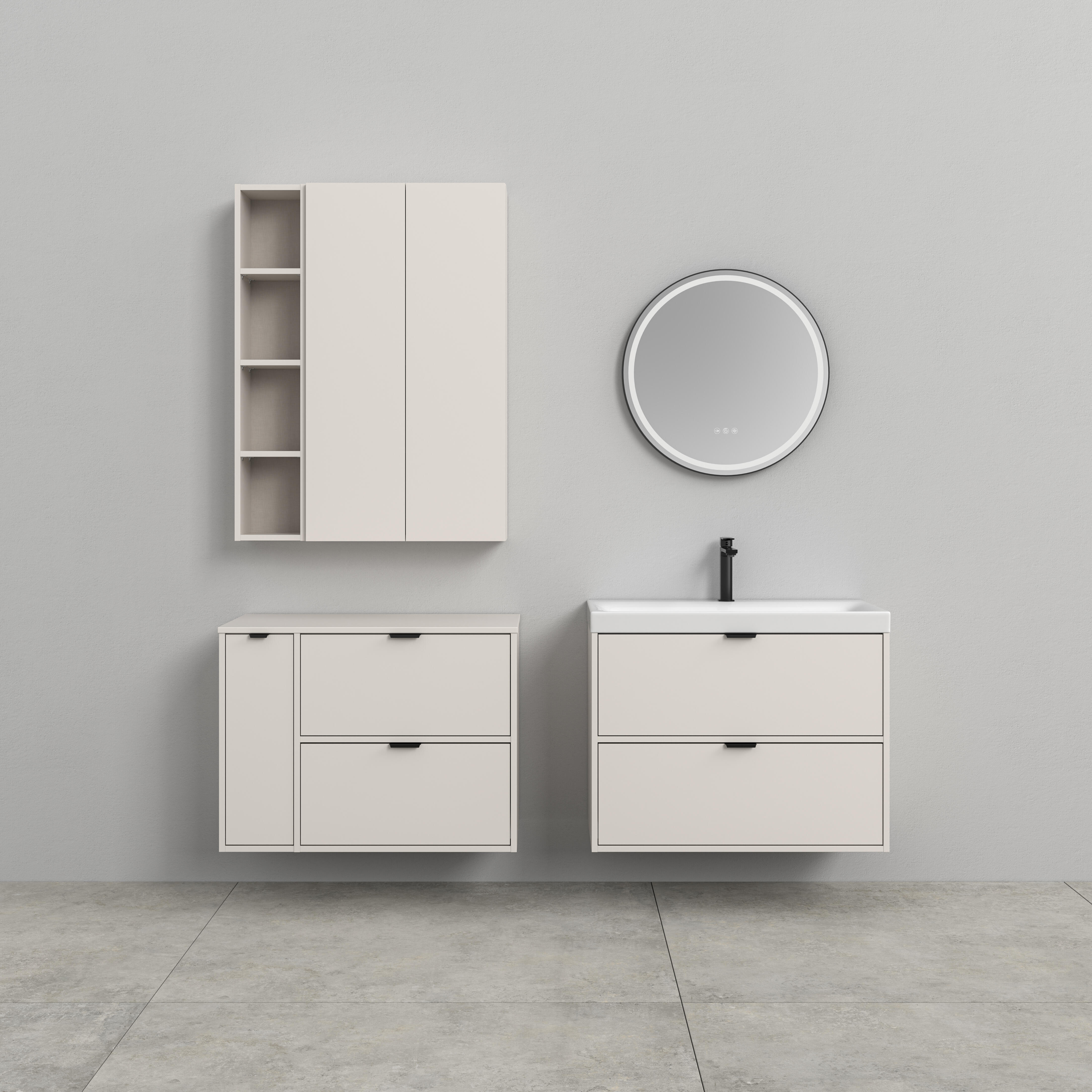 Szafka łazienkowa wisząca Atrato 56x22x100 cm kaszmir Cersanit - 2
