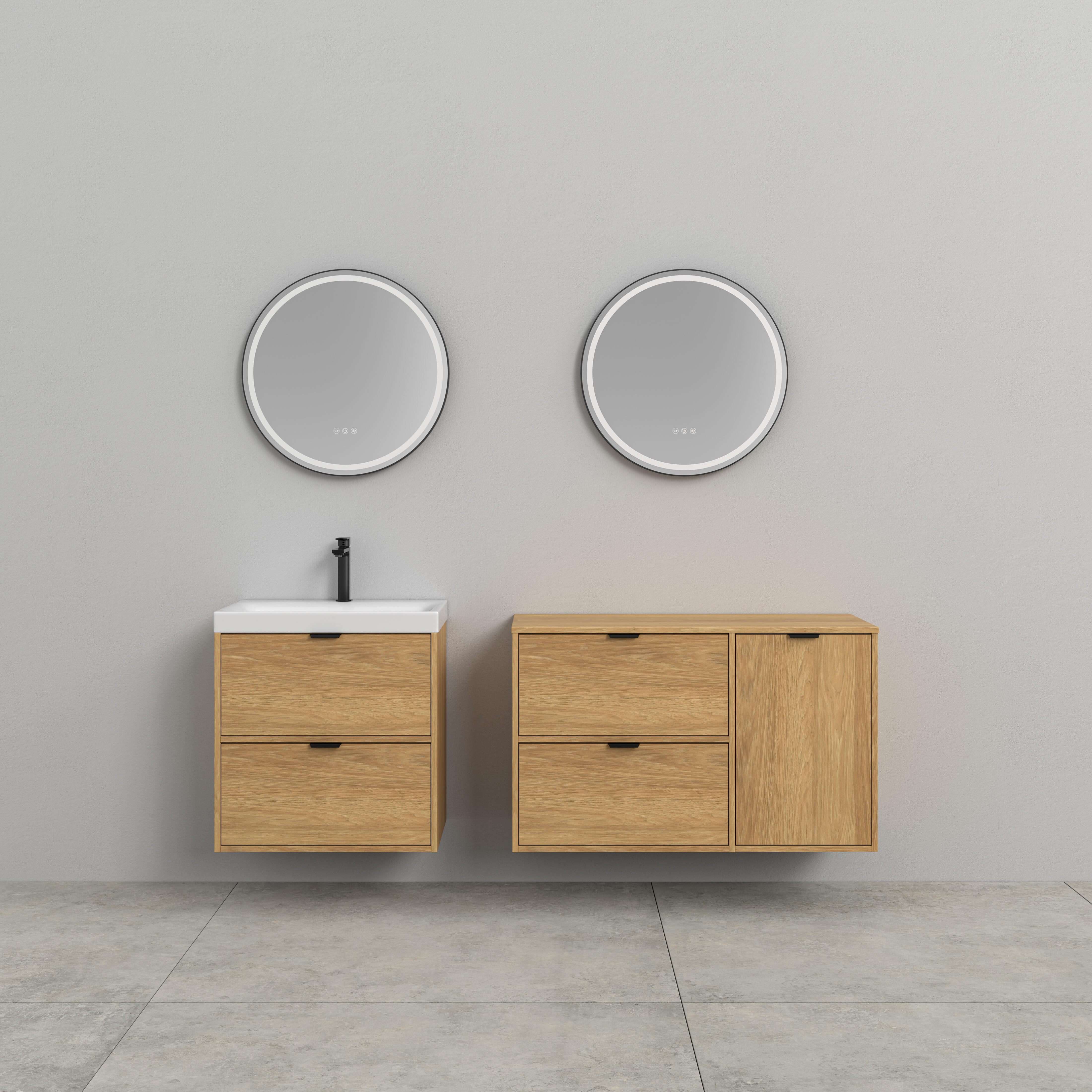 Szafka pod umywalkę wisząca Atrato 59.4x44.8x60.5 cm brązowa dąb Cersanit - 3