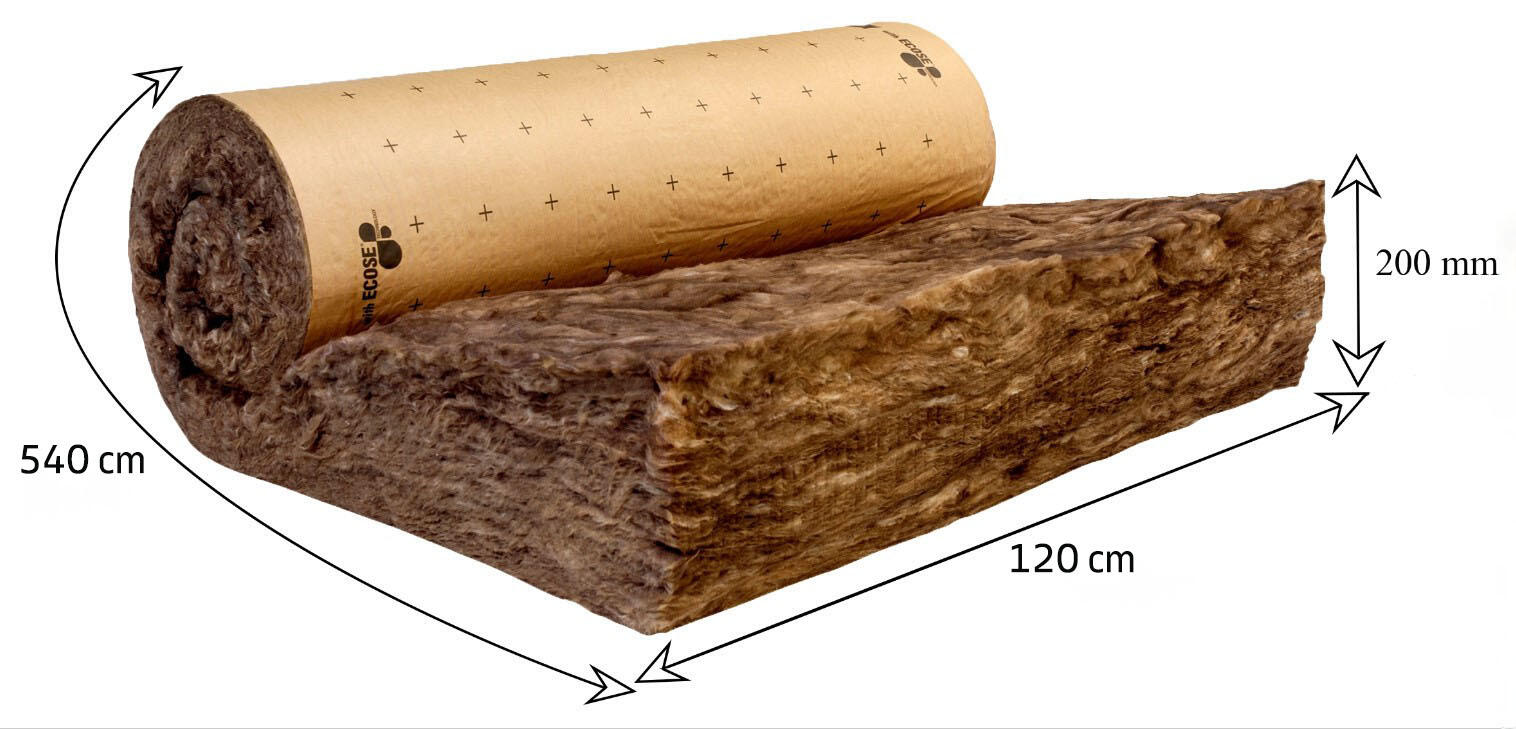 Rouleau de laine de verre comble perdu 040 kraft, Ep.200mm, 5.4x1.2m KNAUF - 2