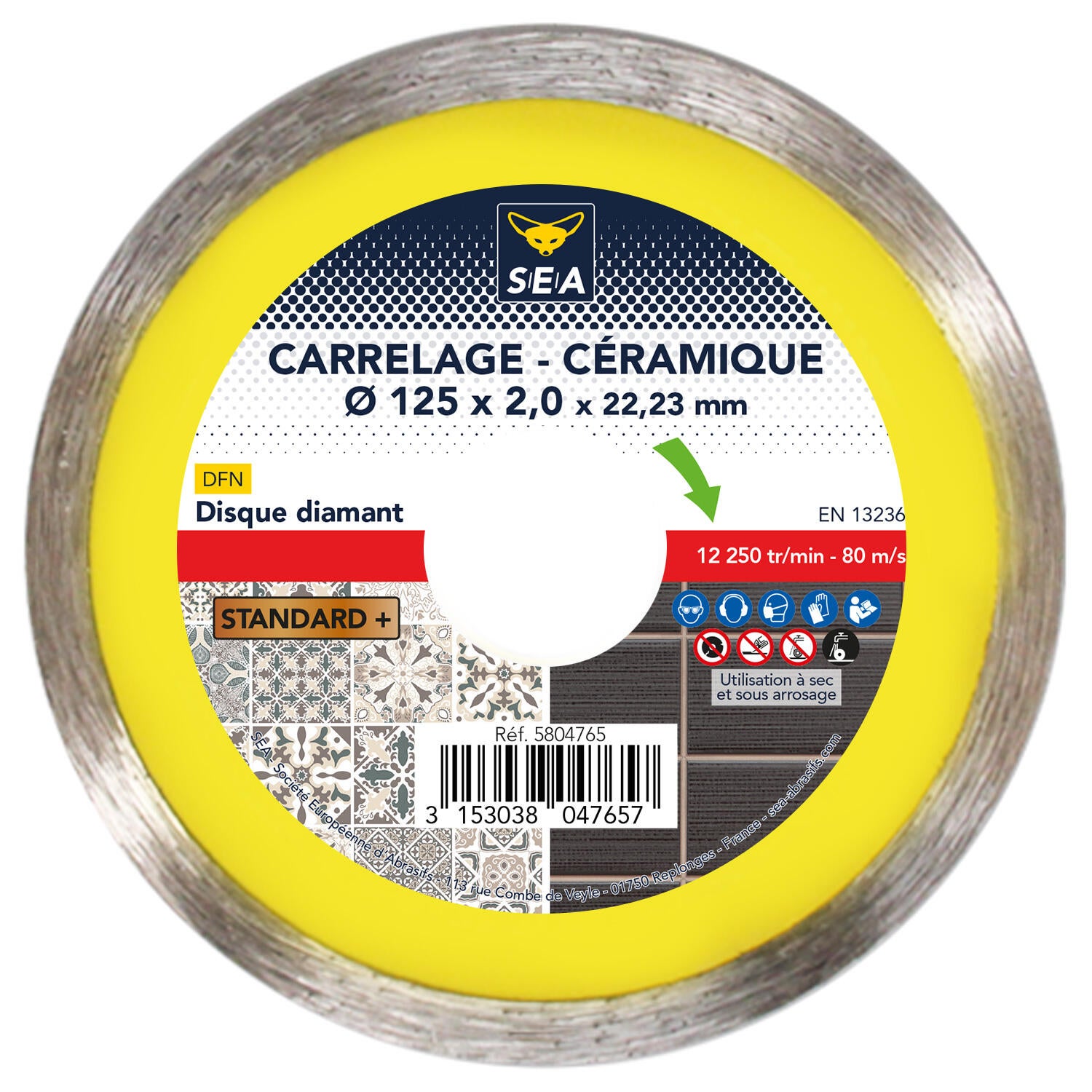 Disque diamant pour carrelage Diam.125 mm - SEA - 2