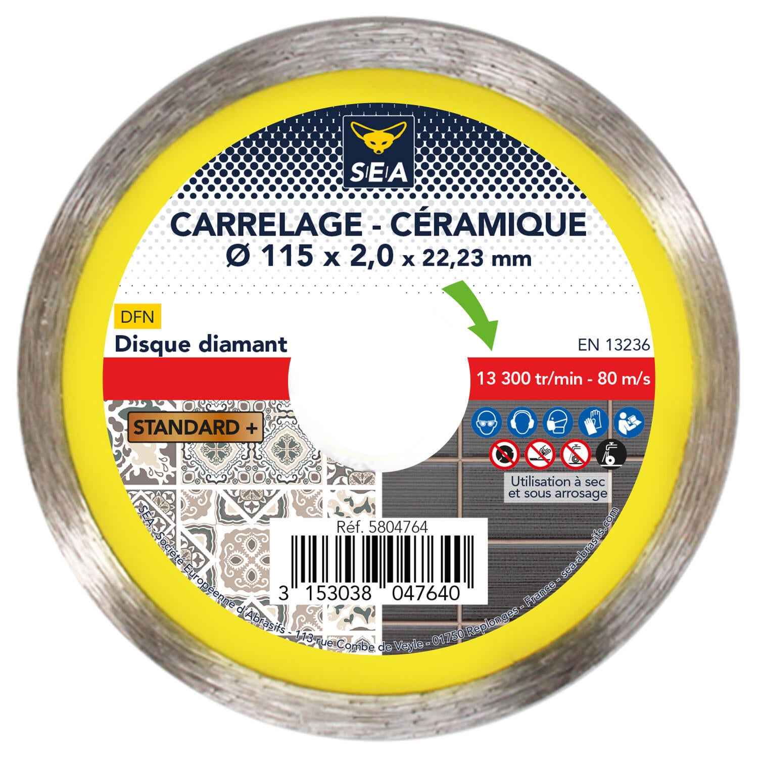 Disque diamant multi matériaux Diam.115 mm - SEA - 2