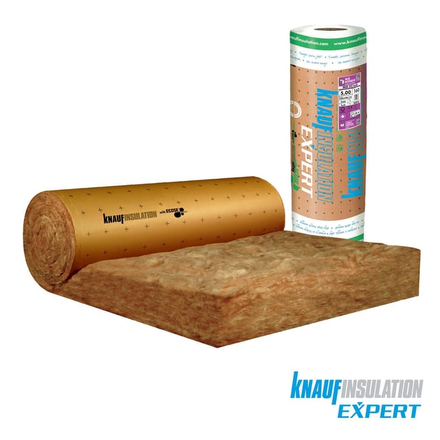 Panneau roulé de laine de verre Mur 032 kraft, Ep.160mm, 2.7x1.2m KNAUF