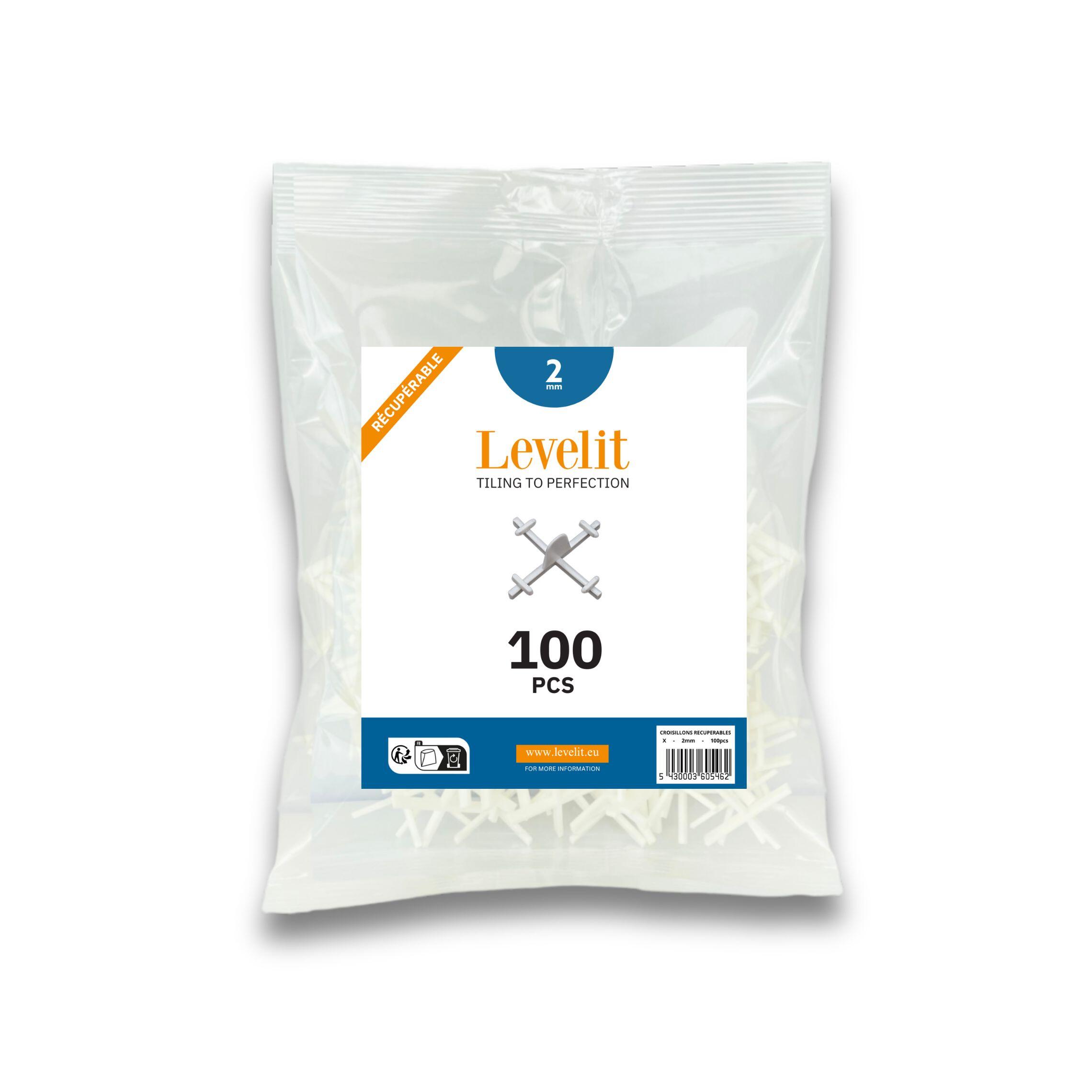 100 CROISILLONS EN X RECUPERABLES 2 MM - LEVELIT - 3