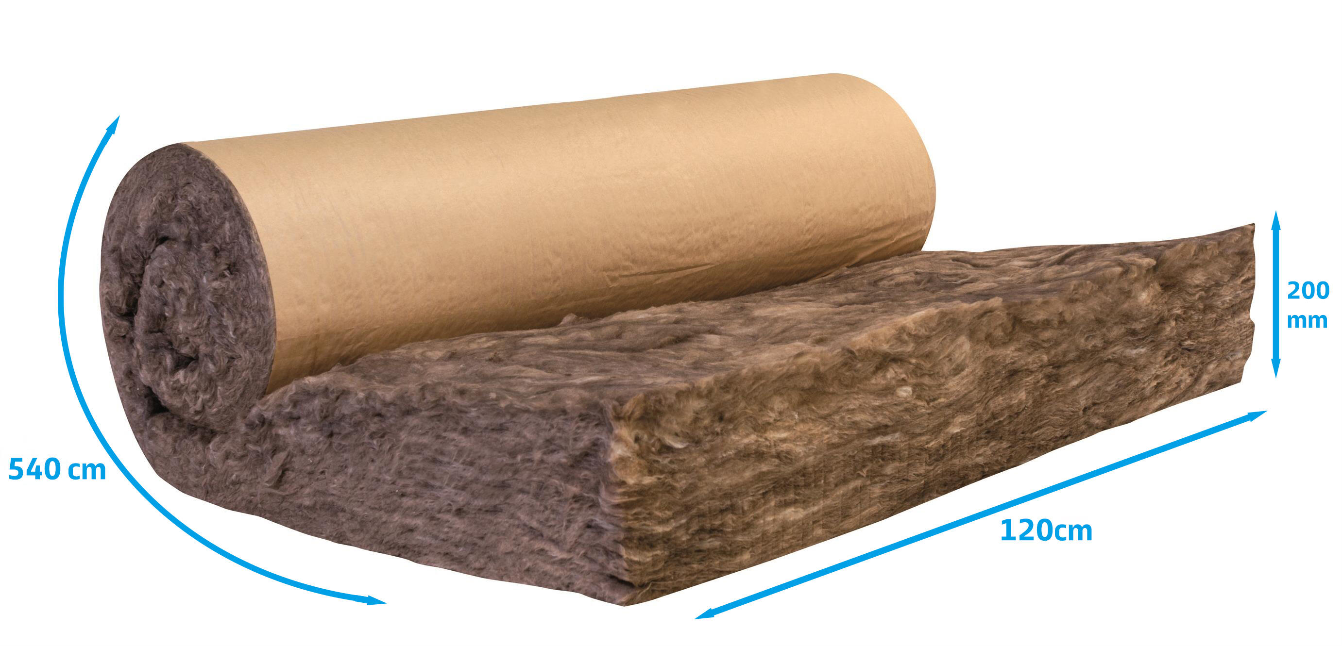Rouleau de laine de verre Ekoroll comble 040 kraft, Ep.200mm, 5.4x1.2m KNAUF - 2