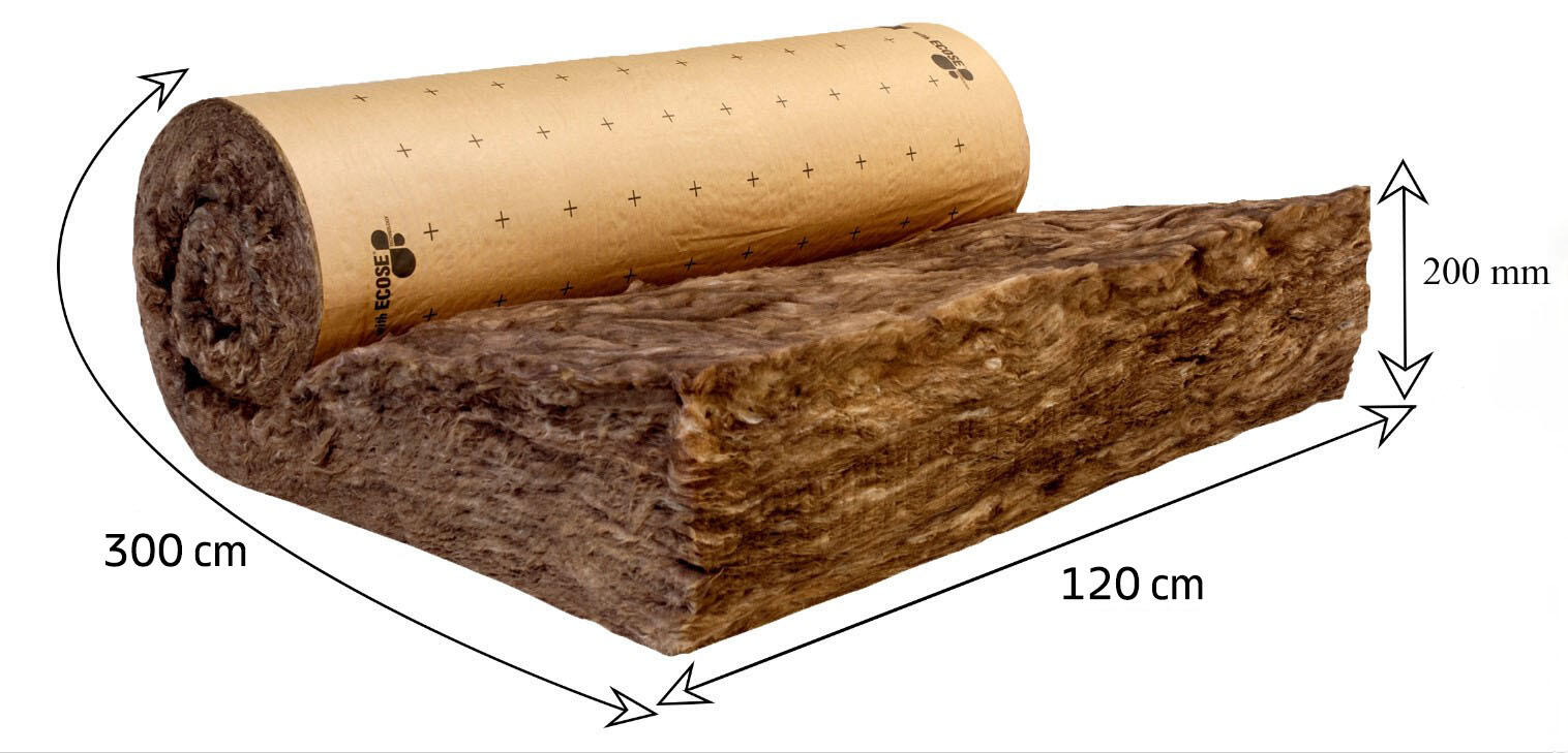 Rouleau de laine de verre comble aménagé 035 kraft, Ep.200mm, 3x1.2m KNAUF - 2