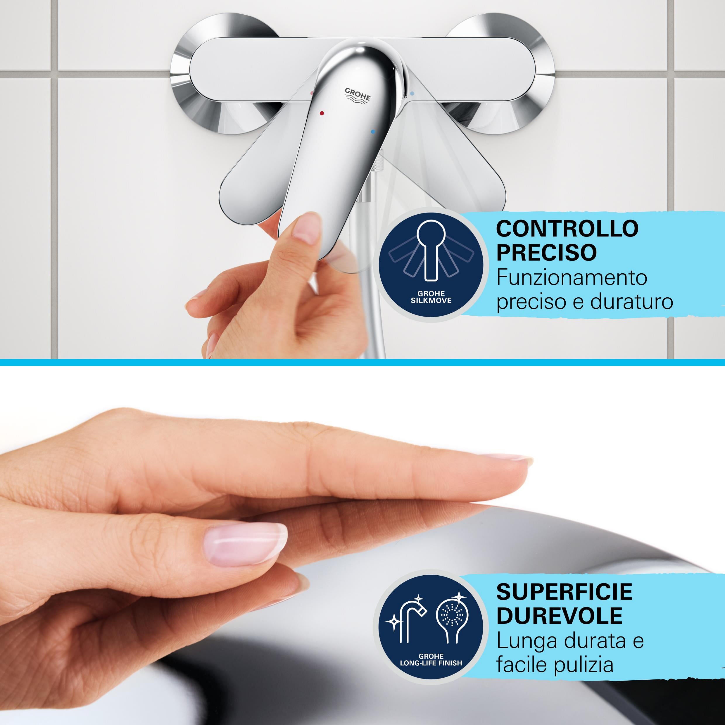 Rubinetto per doccia getto aerato monocomando Start Clova cromo lucido GROHE - 4