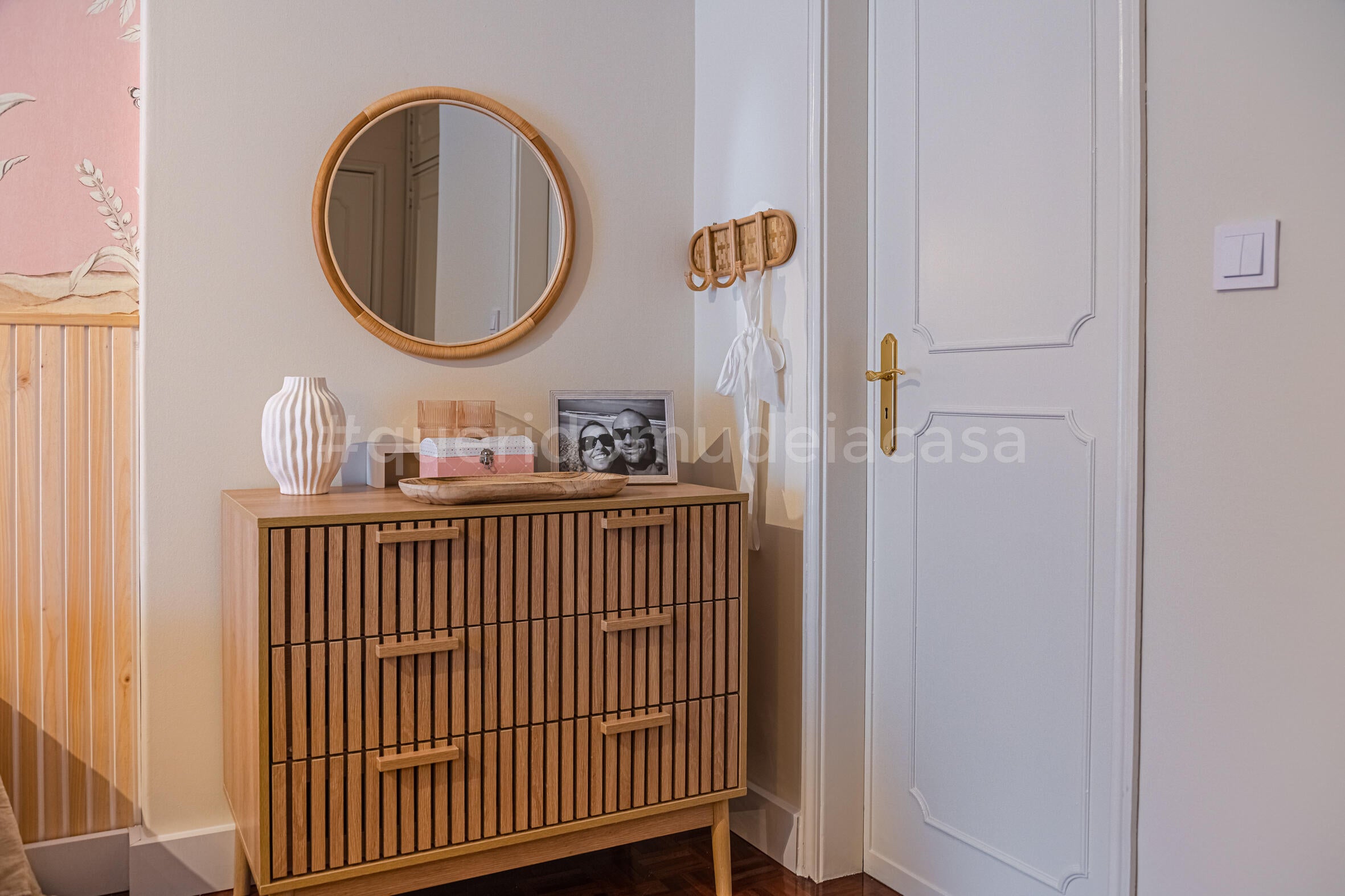 Espelho decorativo com moldura Rattan 58x58 cm - 8