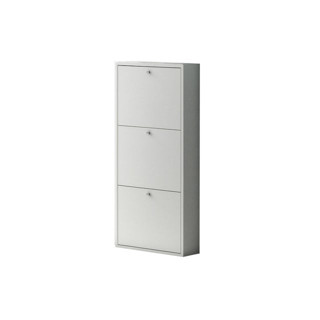 Scarpiera Ultraslim 3 ante apertura a ribalta, L 50 x H 110 x P 15 cm 6 paia, bianco