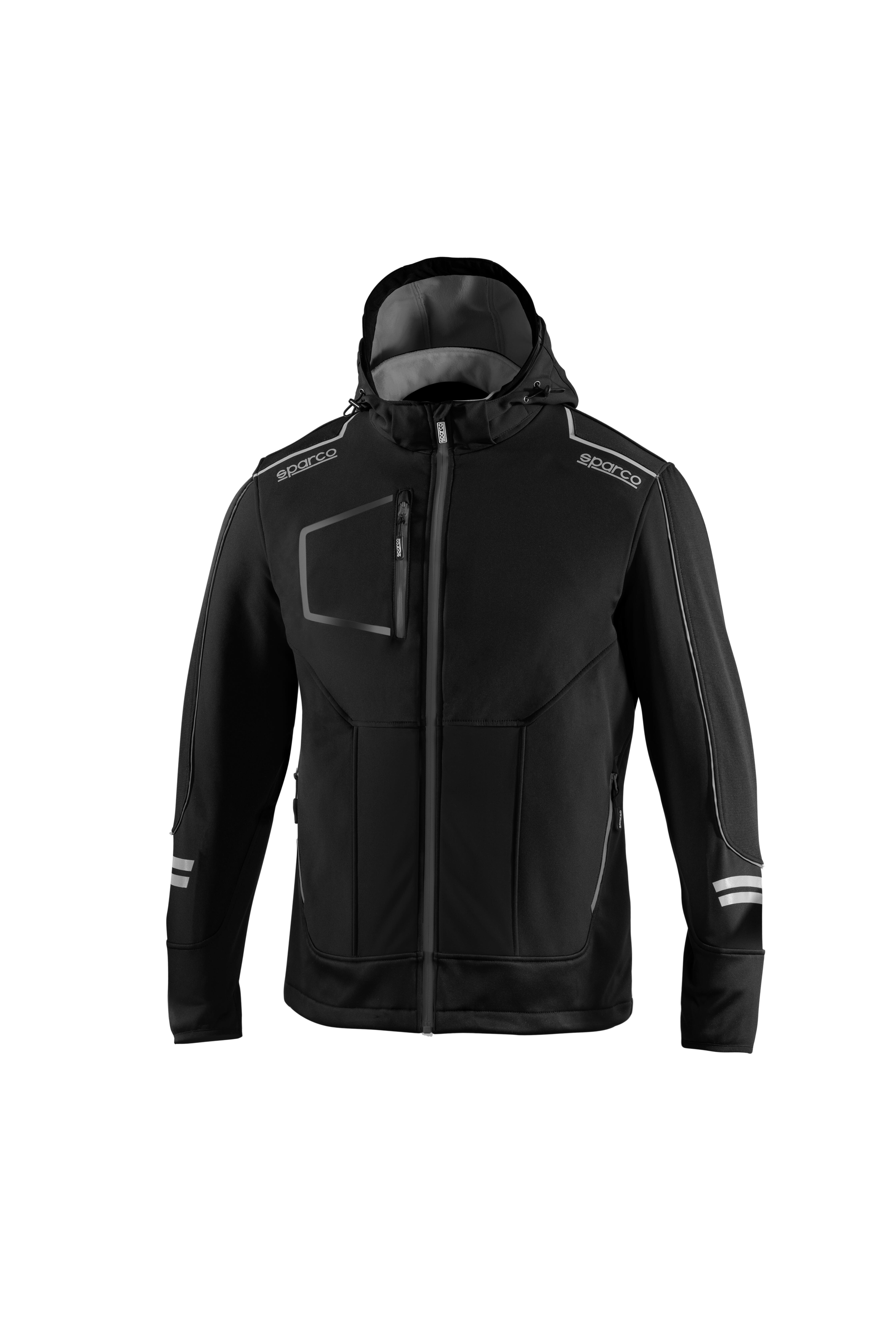 Sparco  Chaqueta Tech En Tejido Softshell De 330 Gr, Color Combinado Con Elementos En -Talla M Negra/Gris , Leroy Merlin