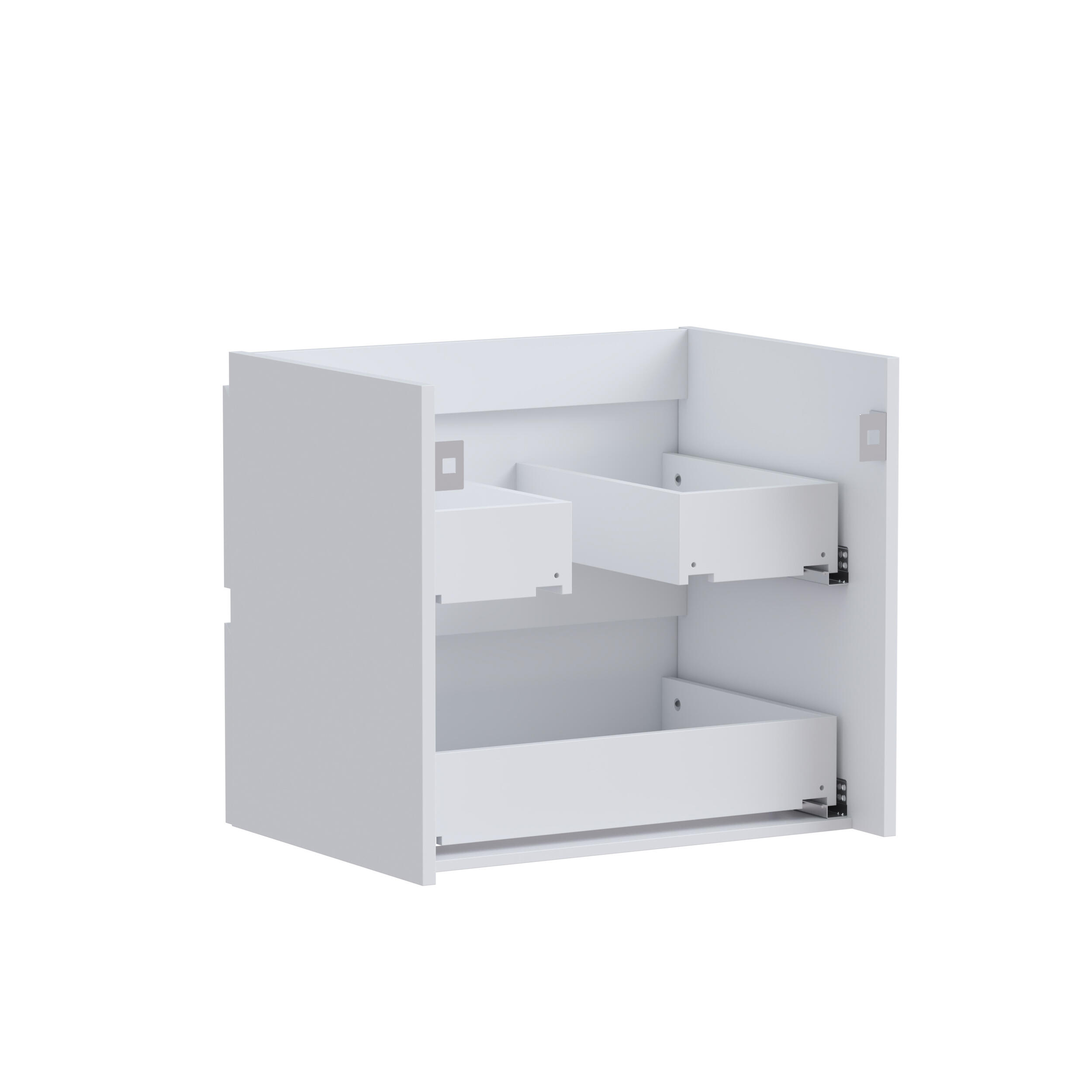 Móvel de casa de banho suspenso 2 gavetas 60x45x53 cm branco Sensea Essential - 3