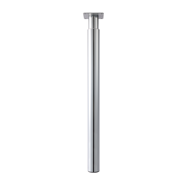 Pied de table chromé, diamètre 6 cm x hauteur réglable de 70 à 110 cm