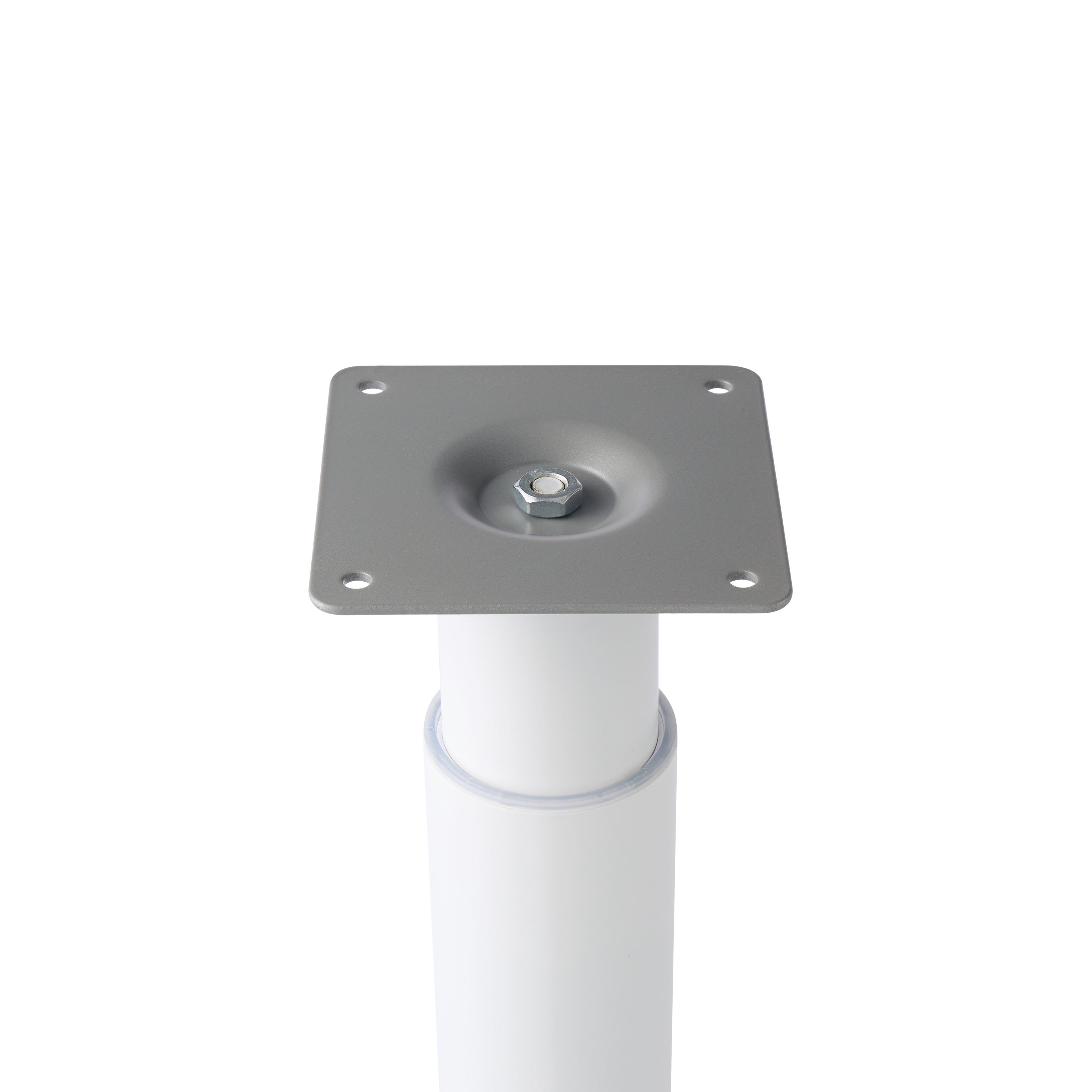 Pied de table blanc, diamètre 6 cm x hauteur réglable de 70 à 110 cm - 7