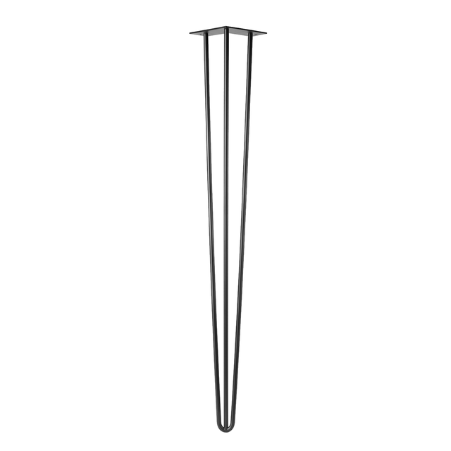 Pied de meuble INSPIRE fixe filaire triangulaire, acier noir Ht. 87 x l.12 cm