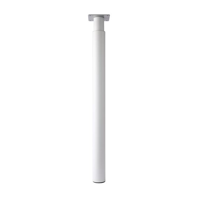 Pied de table blanc, diamètre 6 cm x hauteur réglable de 70 à 110 cm